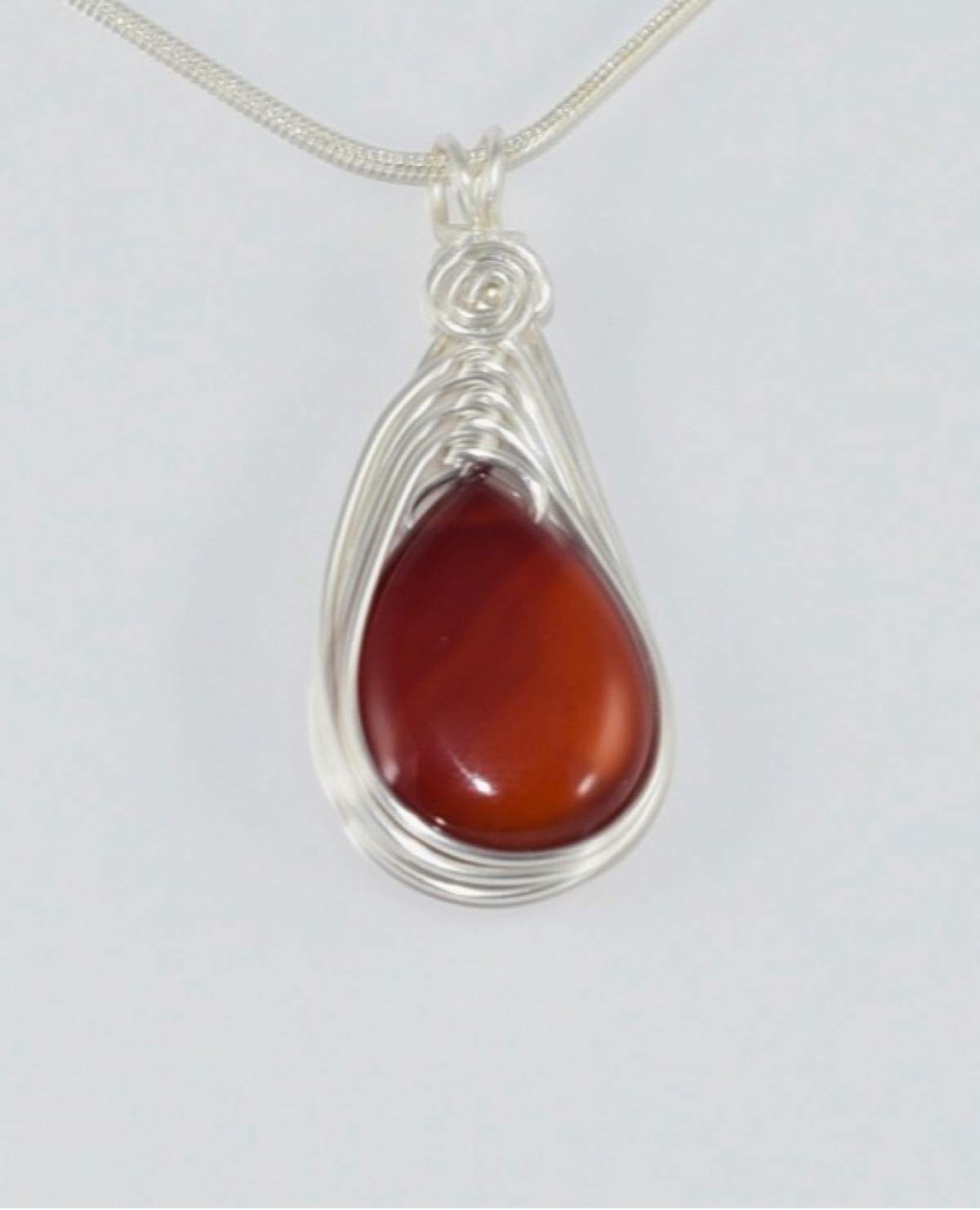 Elegant Silver Carnelian Necklace for Women - Sterling Silver Chain Pendant Jewelry - Perfect for Gifts, Parties & Everyday Wear