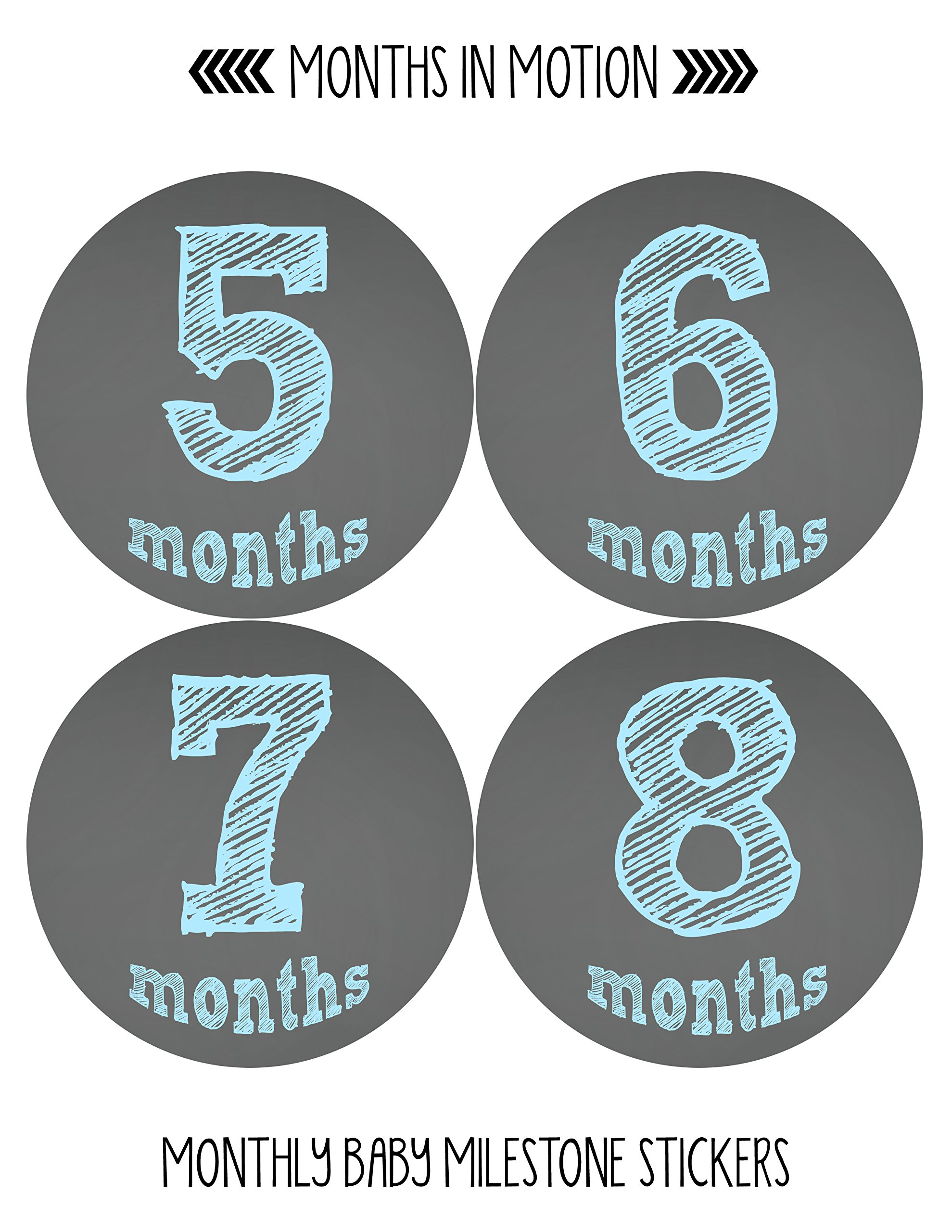 Baby Monthly Milestone Stickers for Newborn Boys - Adhesive Photo Props for First Year Growth Tracking - Perfect for Baby Albums, Scrapbooking & Monthly Photos