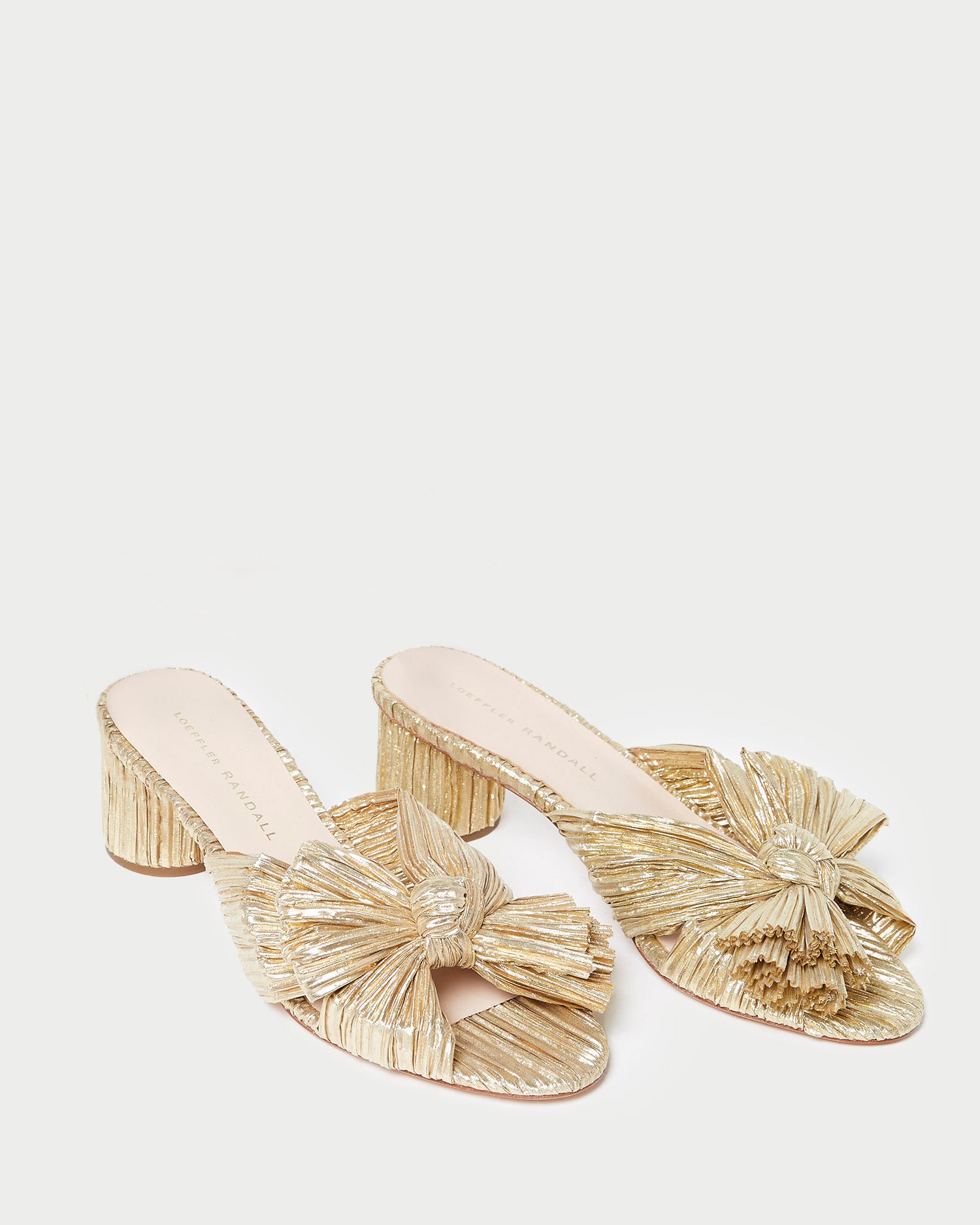 Emilia Gold Pleated Bow Heel - Elegant Women's Dress Shoes for Parties, Weddings & Special Occasions