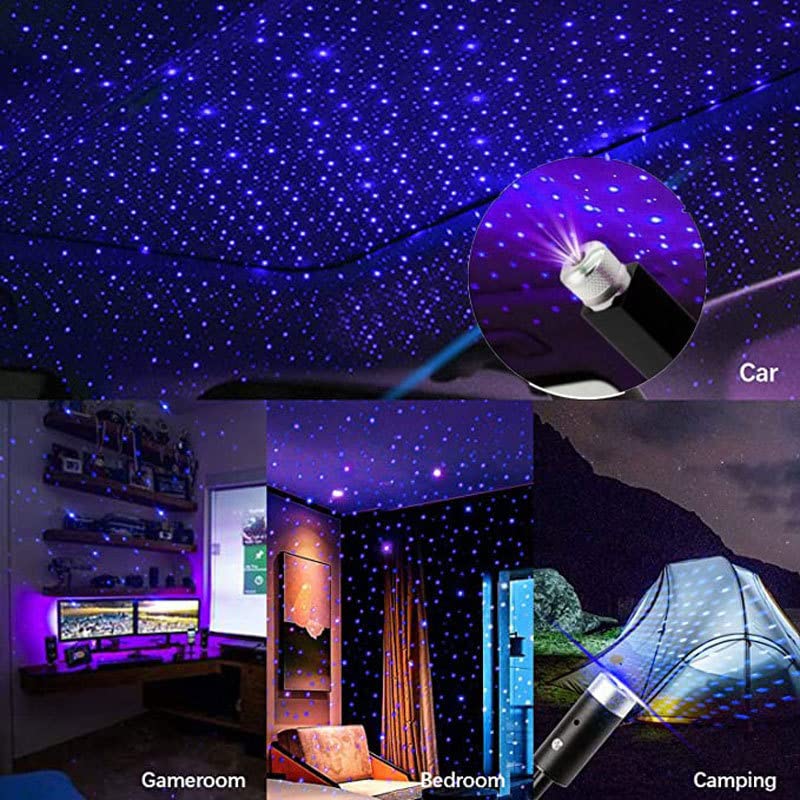 Mini LED Star Projector Night Light - USB Car Roof Star Projector with Red Light for Kids & Adults - Perfect for Bedroom, Nursery, Parties & Relaxation