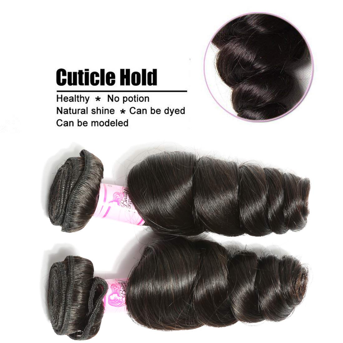 Beauty Forever 100% Unprocessed Brazilian Virgin Hair Extensions - Loose Wave Weft 3 Bundles (20 22 24 Inch) | 95-100g/pc | Natural Color Remy Human Hair | Perfect for Daily Styling, Special Occasions & Salon Use