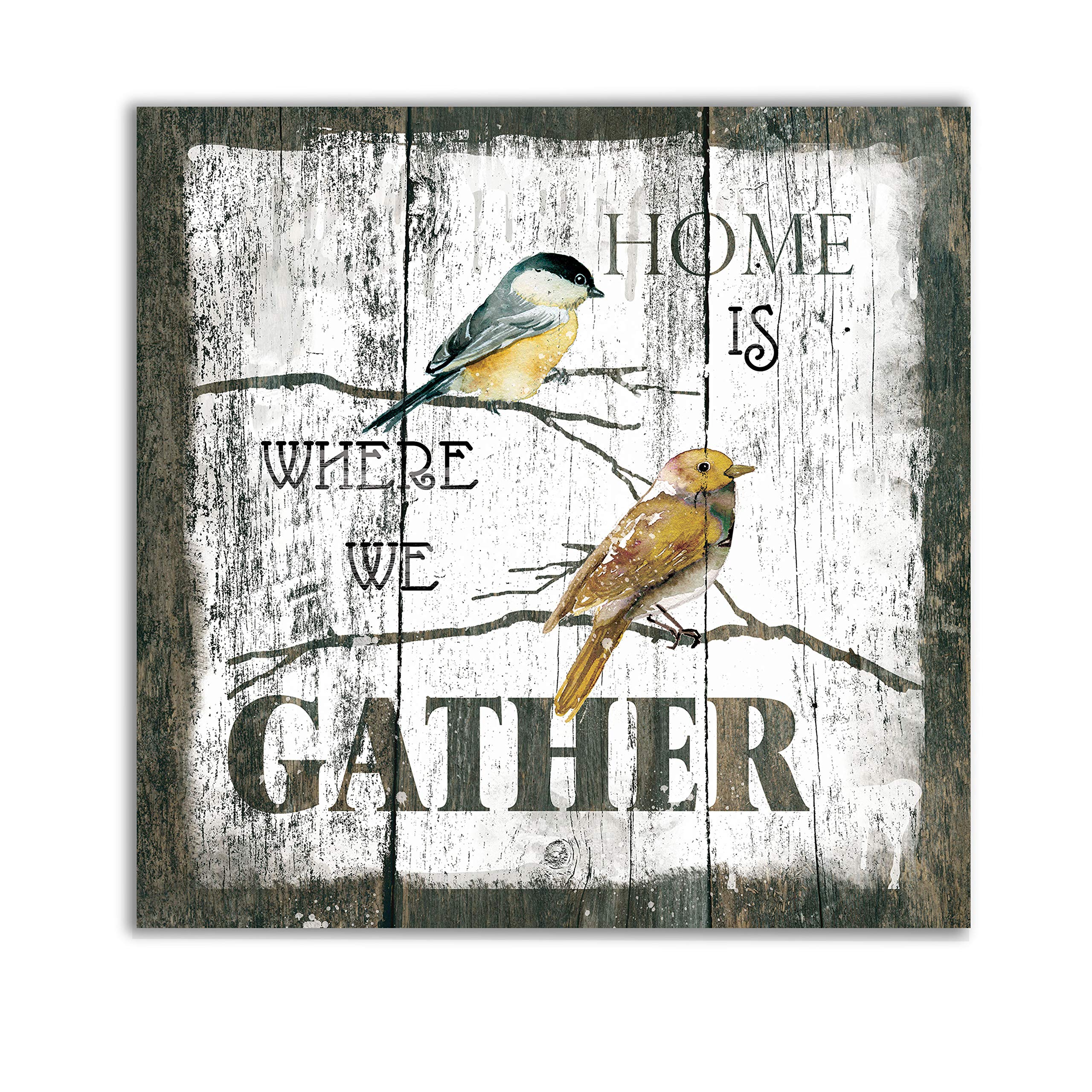 Wexford Home Gather Home Gallery Wrapped Canvas Wall Art - 32x32 Inches, Modern Abstract Painting for Living Room, Bedroom & Office Decor