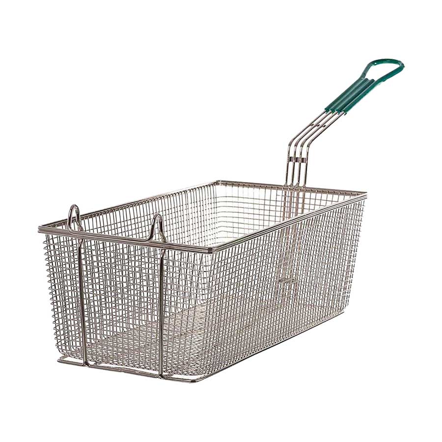 Stainless Steel Deep Fryer Basket 17 x 8 Inches - Commercial Grade Fry Basket for Chicken, Fish & French Fries - Perfect for Restaurants, Food Trucks & Home Kitchens