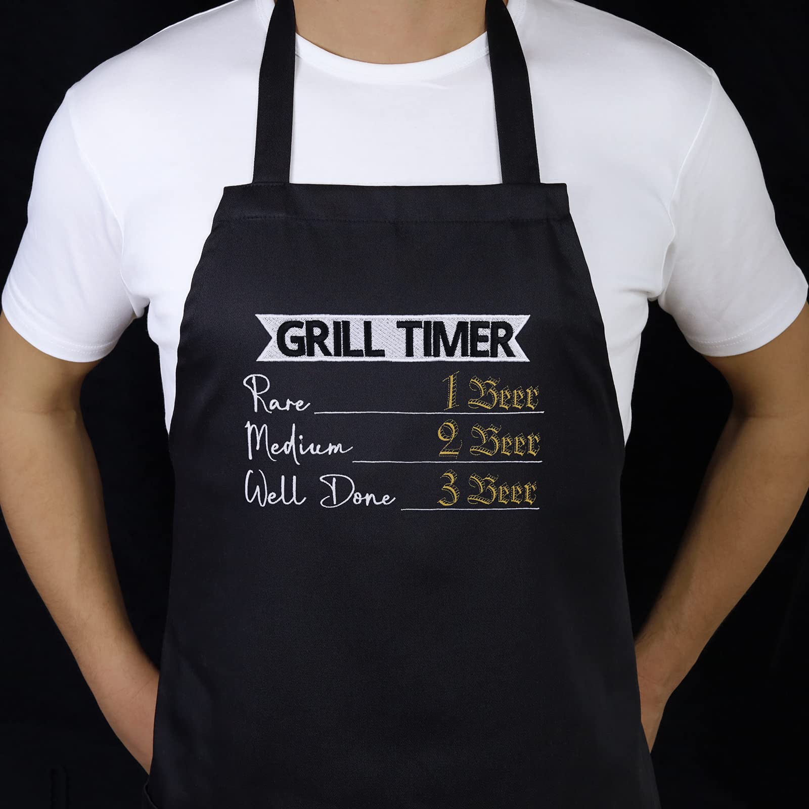 Grillmaster Dad Cooking Apron - Adjustable Kitchen Apron with Pocket & Neck Strap | Perfect for BBQ, Grilling, Cooking & Baking