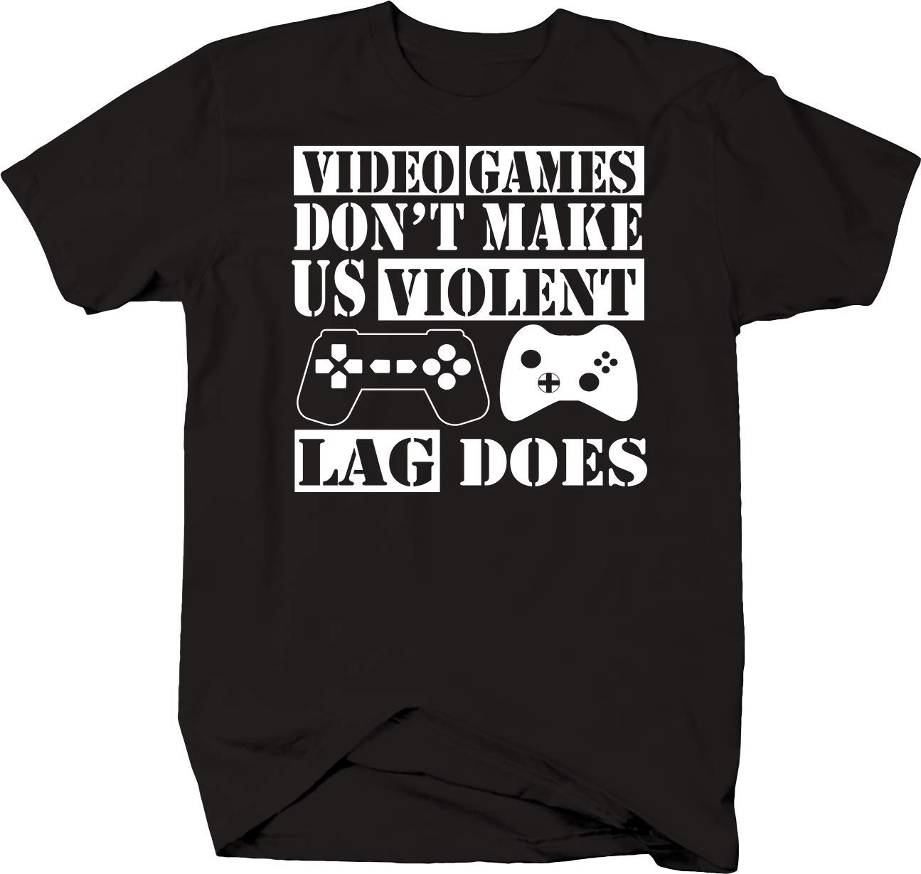 Gaming T-Shirt - 'Video Games Don't Make Us Violent' Funny Gamer Tee for Men & Women - Perfect for Casual Wear, Gaming Events & Conventions