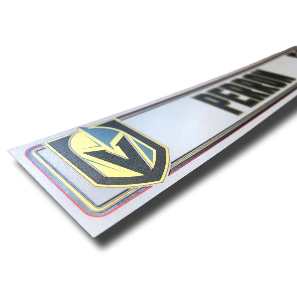 Authentic David Perron Vegas Golden Knights VGK Locker Room Nameplate 2017-2018 Season - Perfect for Hockey Memorabilia Collection & Man Cave Decor
