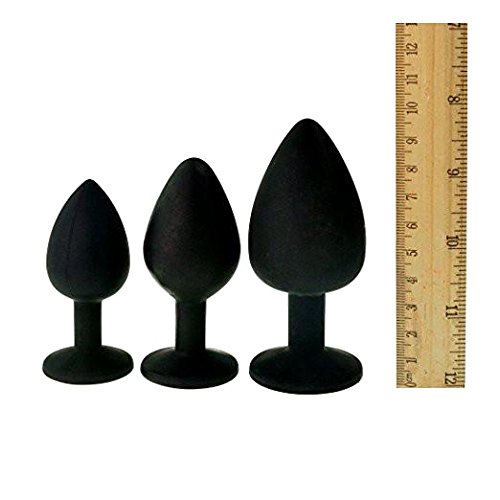 3 Silicone Jeweled Butt Plugs - Anal Trainer for Couples & Solo Play