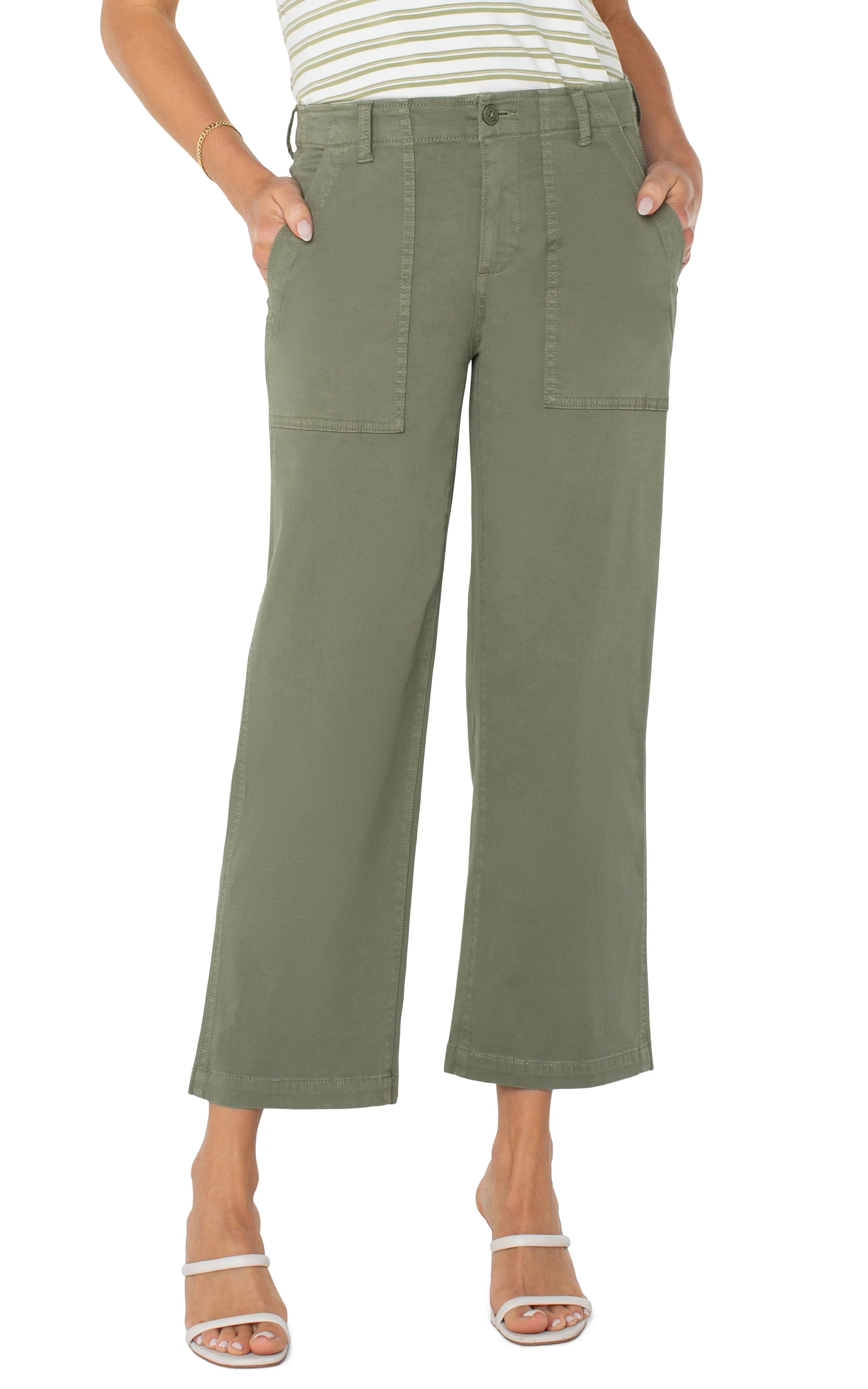 Women's High Waisted Cargo Crop Wide Leg Pants - Stylish & Comfortable for Outdoor Adventures, Travel & Casual Wear