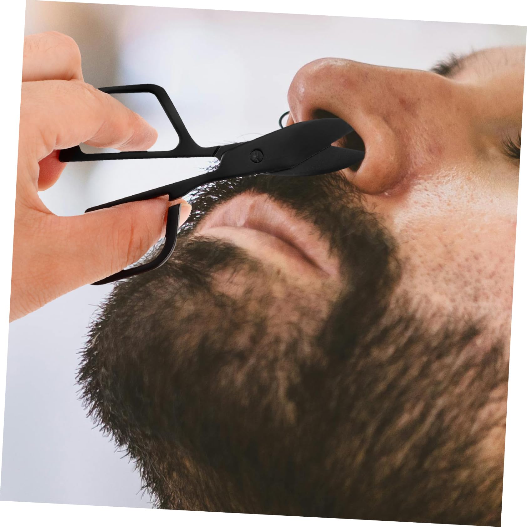 2-Pack Stainless Steel Nose Hair Trimmer & Eyebrow Scissors - Manual Facial Hair Grooming Tool for Men, Portable Beard & Vibrissa Trimming Shears - Perfect for Travel, Home & Personal Care
