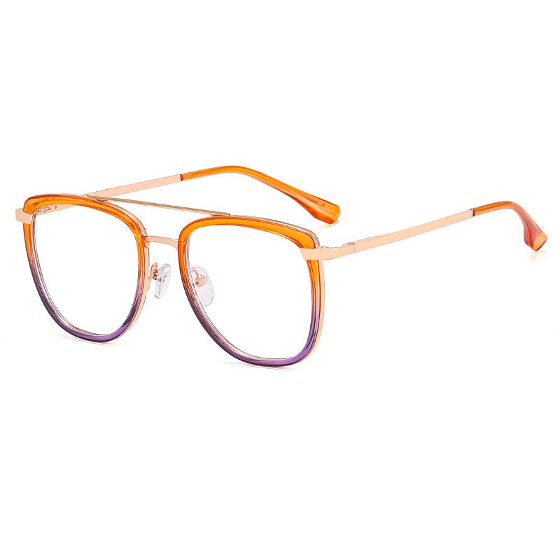CCspace Women's Full Rim Square Double Bridge TR90 Titanium Eyeglasses - Lightweight & Durable Glasses for Work, Reading & Fashion (Model 55988)