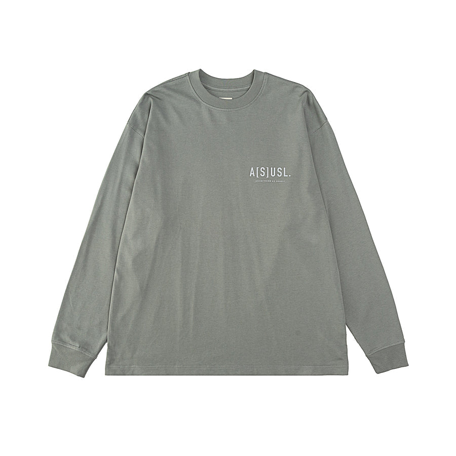 ASUSL Reflective Logo Long Sleeve T-Shirt - Light Grey | High-Visibility Streetwear for Running, Cycling & Night Safety