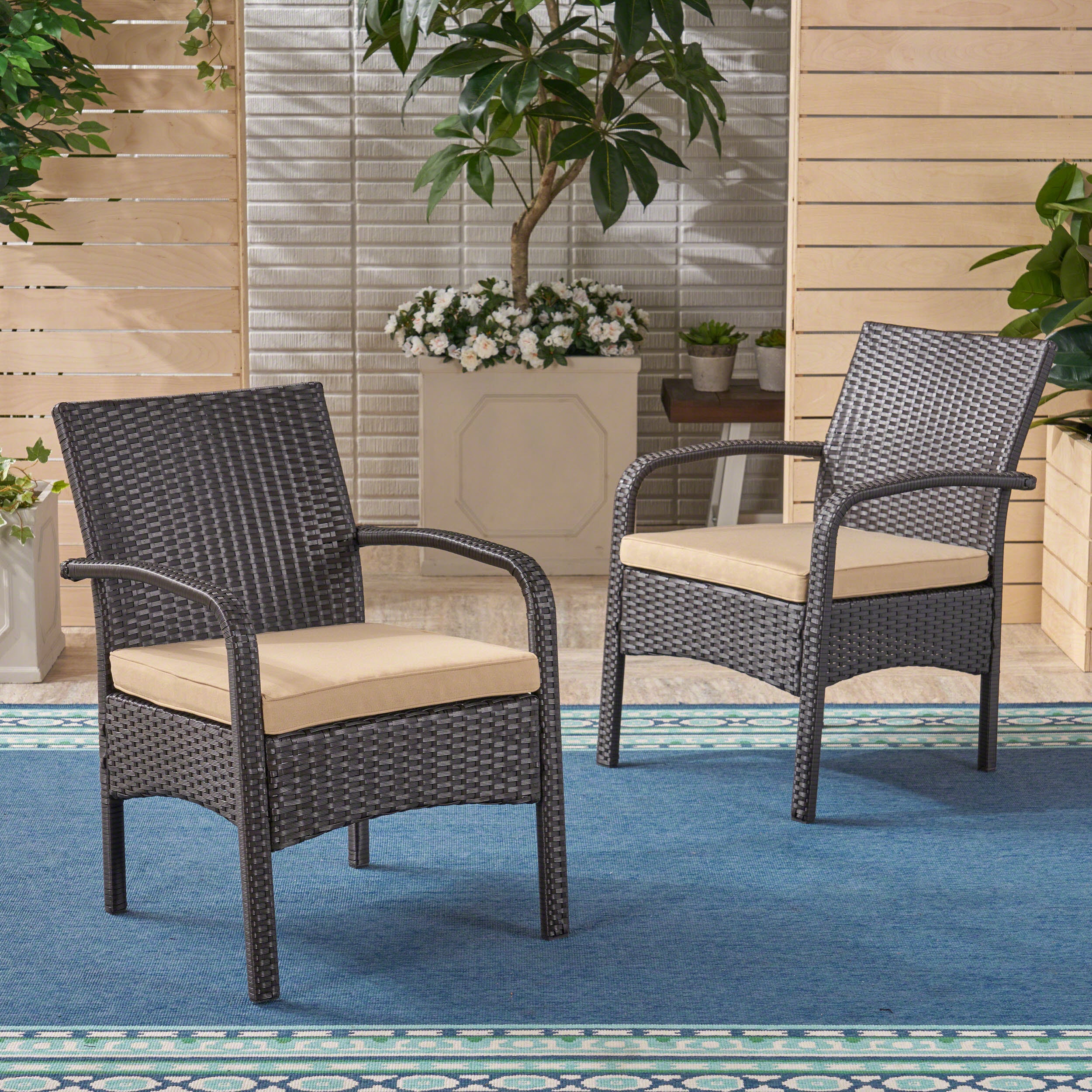 Cordoba KD Wicker Chair - Handwoven Rattan Outdoor Patio Furniture for Garden, Poolside & Balcony - Weather-Resistant & Stylish Lounge Seating