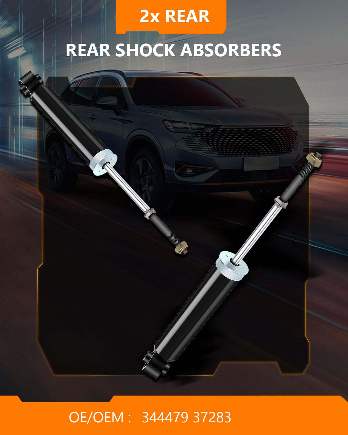 OCPTY Rear Shock Absorbers for 2004-2009 Nissan Quest & Fits - 344479 (2-Pack) - Smooth Ride & Enhanced Stability for City Driving & Highway Commutes