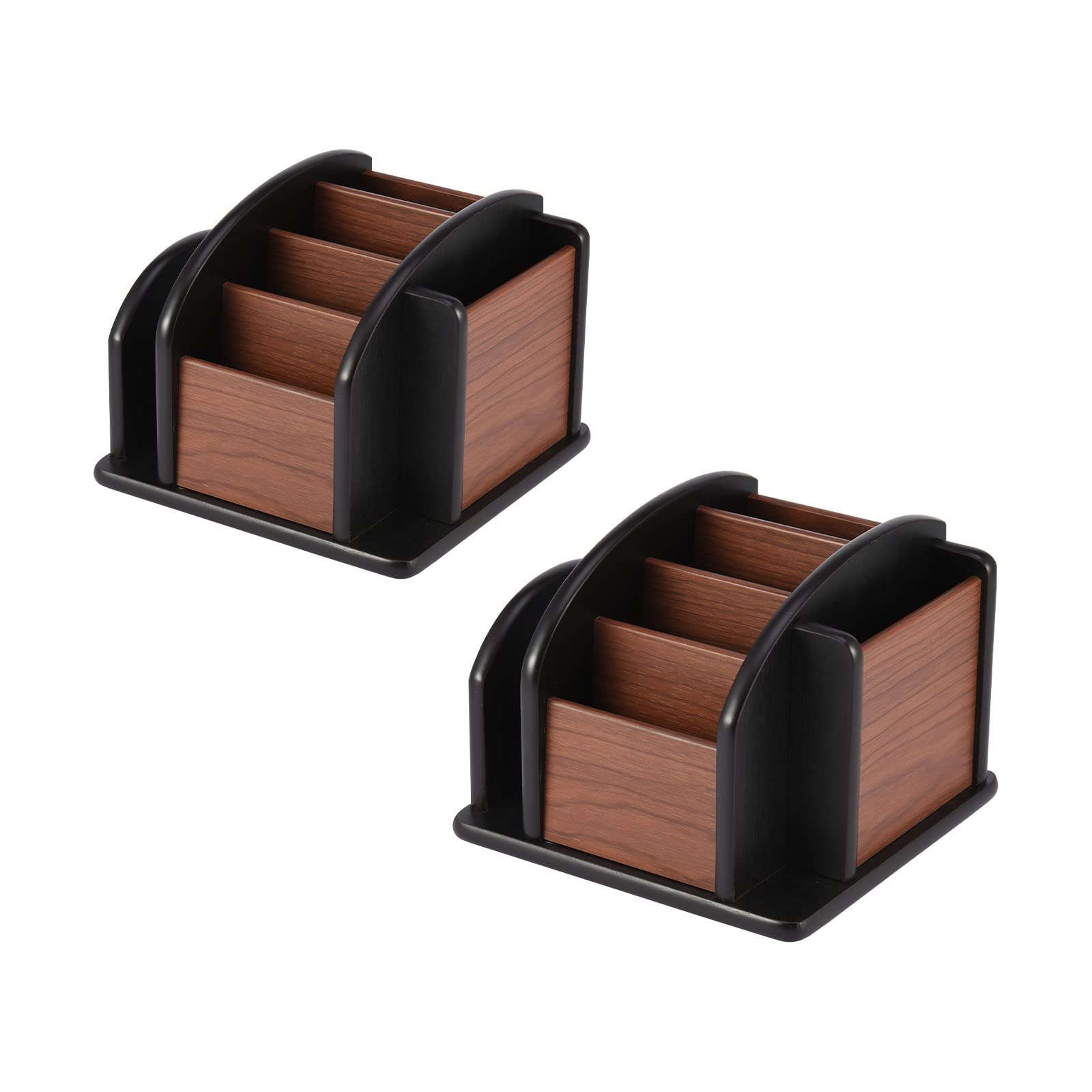 2-Pack Wooden Rotating Desk Organizer - Large Office Drawer Storage for Supplies (Houtnerf Color, 1401) - Perfect for Home Office, Workstation & Study Desk Organization
