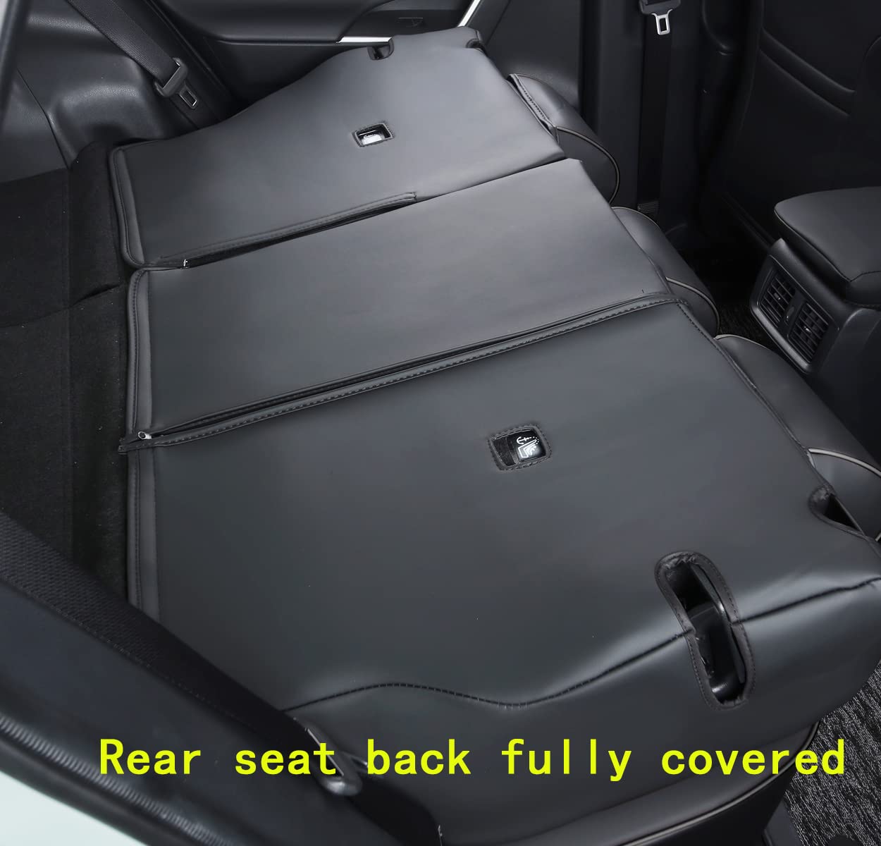 Custom Fit Toyota RAV4 Seat Covers 2019-2025 - Waterproof Faux Leather Car Seat Protectors for RAV4 LE/XLE/Premium/Limited Models (LU01-XLE, Black) | Perfect for Road Trips, Daily Commutes & Pet Protection
