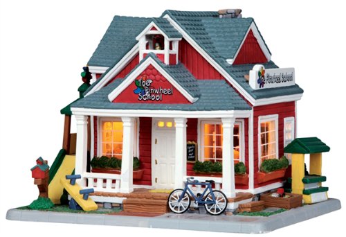 Lemax Harvest Crossing The Pinwheel School Lighted Building #05060 - Christmas Village Display, Holiday Home Decor, Winter Wonderland Collectible for Tabletop & Mantel