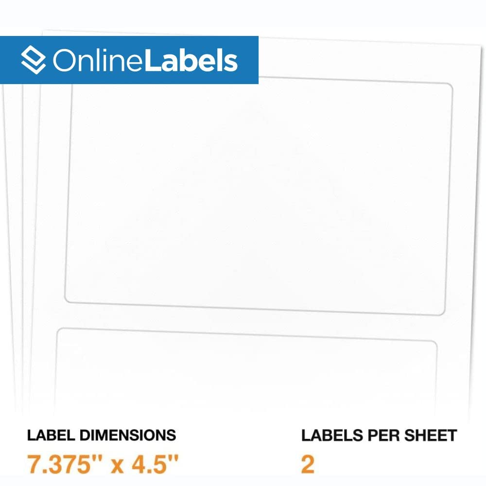 PayPal 7.375 x 4.5 Shipping Labels - 200 Pack (100 Sheets) - Compatible with Inkjet & Laser Printers - Online Labels - Perfect for E-commerce, Small Business & Home Shipping Needs