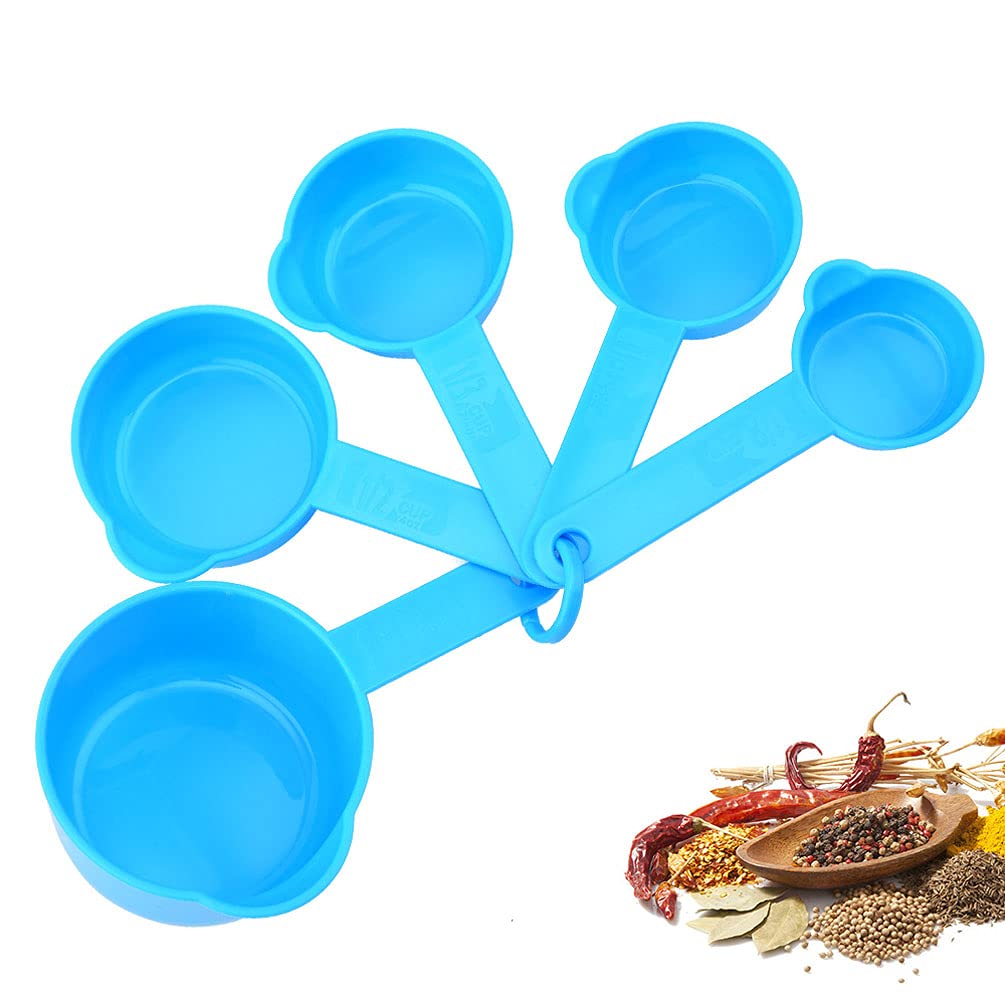 11-Piece Plastic Measuring Spoons and Cups Set for Baking, Cooking & Kitchen - Blue | Essential for Home Bakers, Meal Prep & Accurate Recipe Measurements