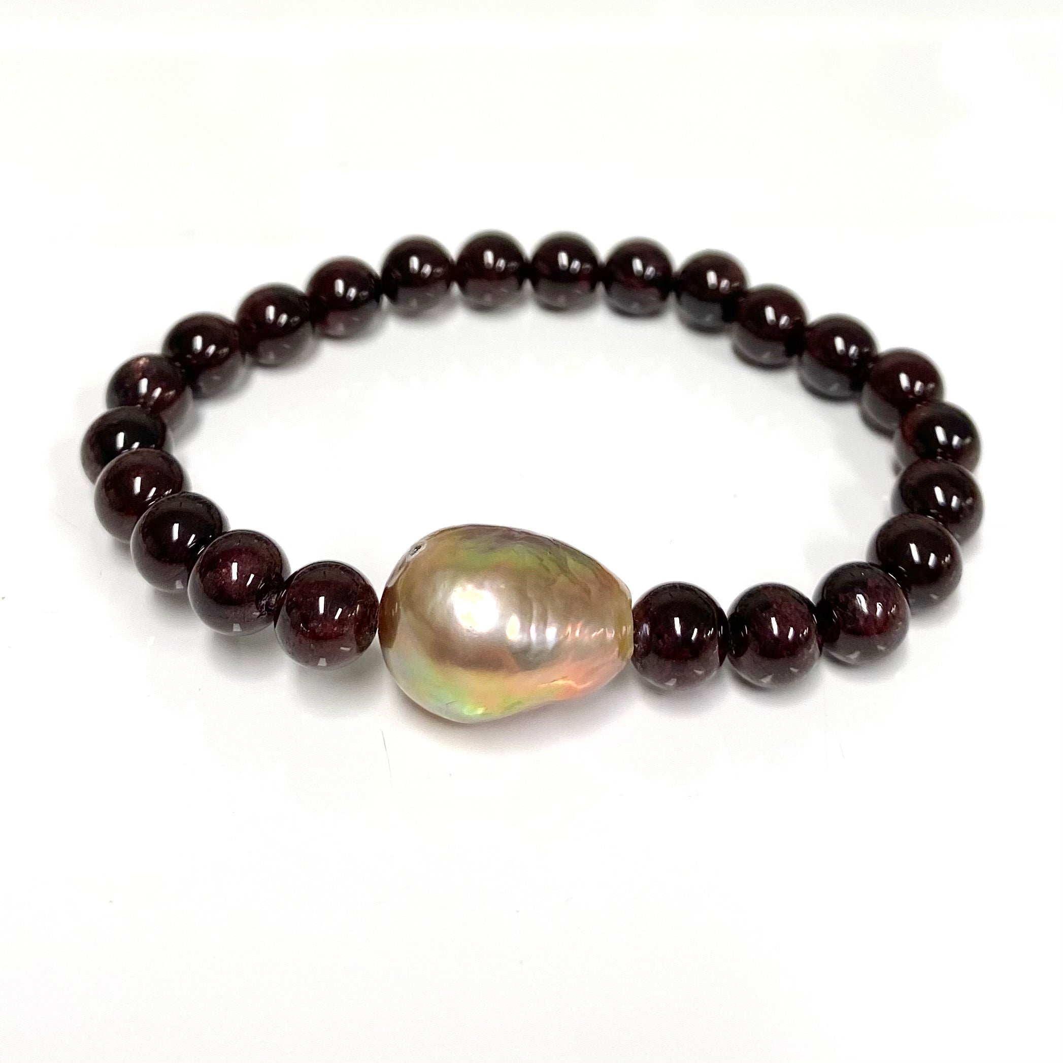 Edison Pearl & Gemstone Stretchy Bracelet (B538) - Elegant Handmade Jewelry for Women, Perfect for Parties, Weddings & Everyday Wear