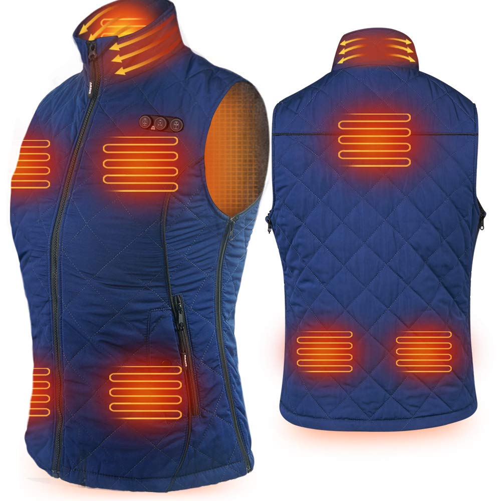 ARRISHOBBY Women's Heated Vest with 8 Heating Panels & 7.4V Battery Pack - Electric Warm Vest for Winter, Camping, Hiking, Outdoor Activities