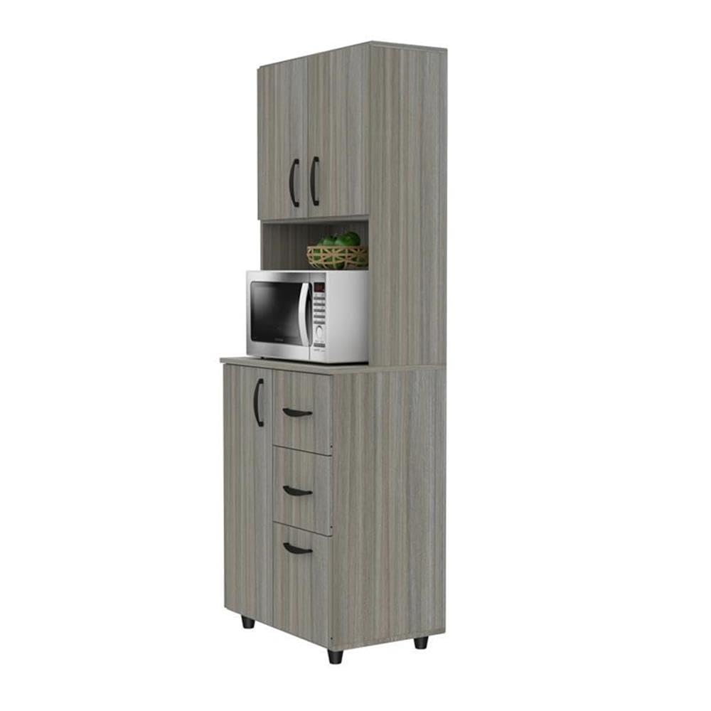 3-Tier Microwave Storage Cabinet with 4 Shelves & 3 Drawers - 66.1