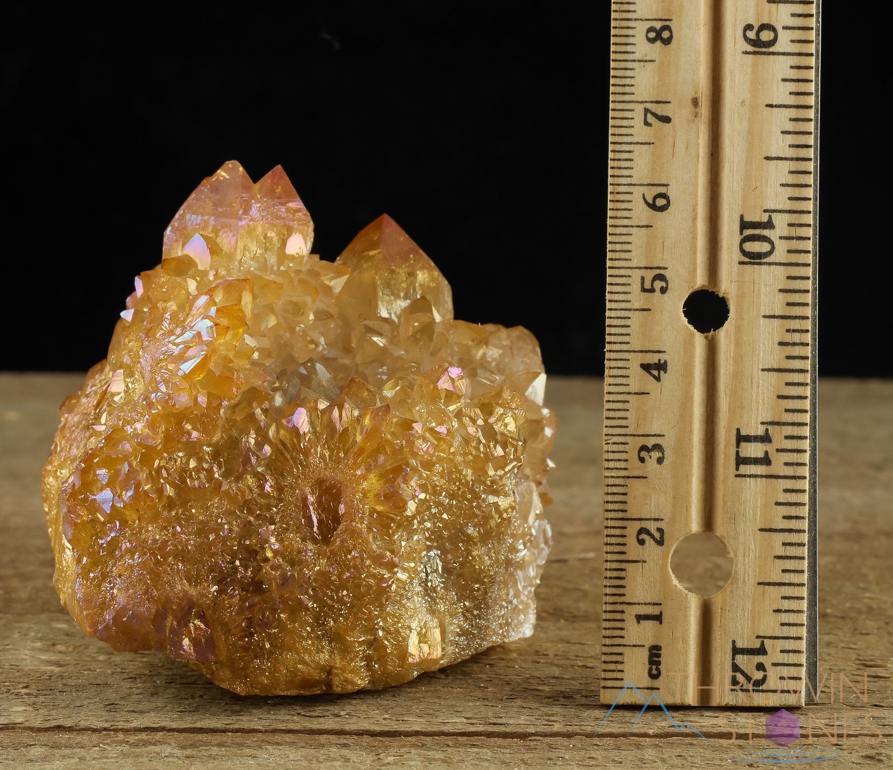 Natural Orange Tangerine Aura Quartz Crystal Cluster - Rainbow Spirit Quartz Healing Stone for Meditation, Reiki & Home Decor (R0509) | Perfect for Yoga Spaces, Altars & Positive Energy Rooms