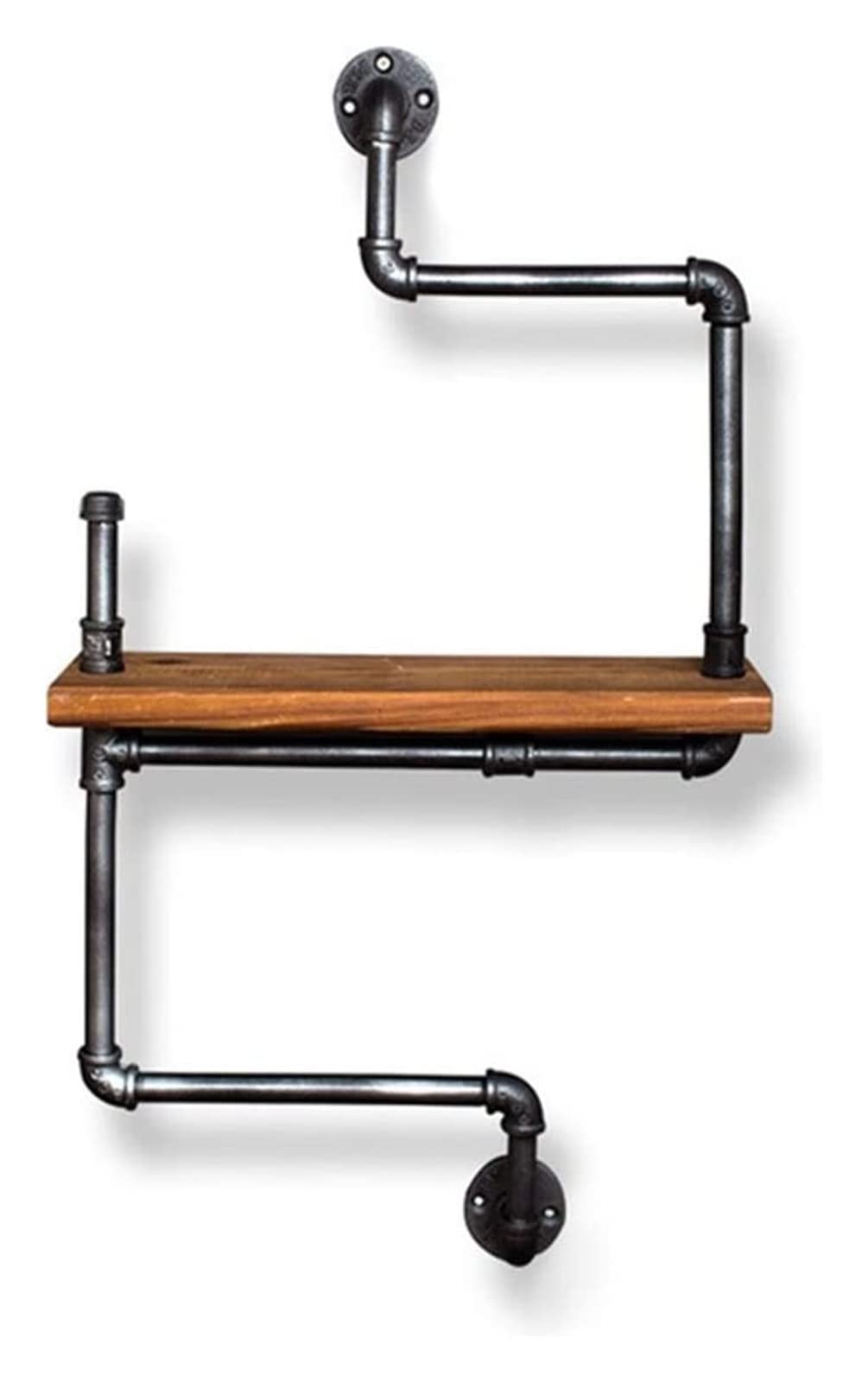 Rustic Retro Wrought Iron Wall Shelf - Decorative Storage Bookshelf for Bedroom, Kitchen & Living Room | Wall Mounted Hanging Organizer for Home Decor & Display