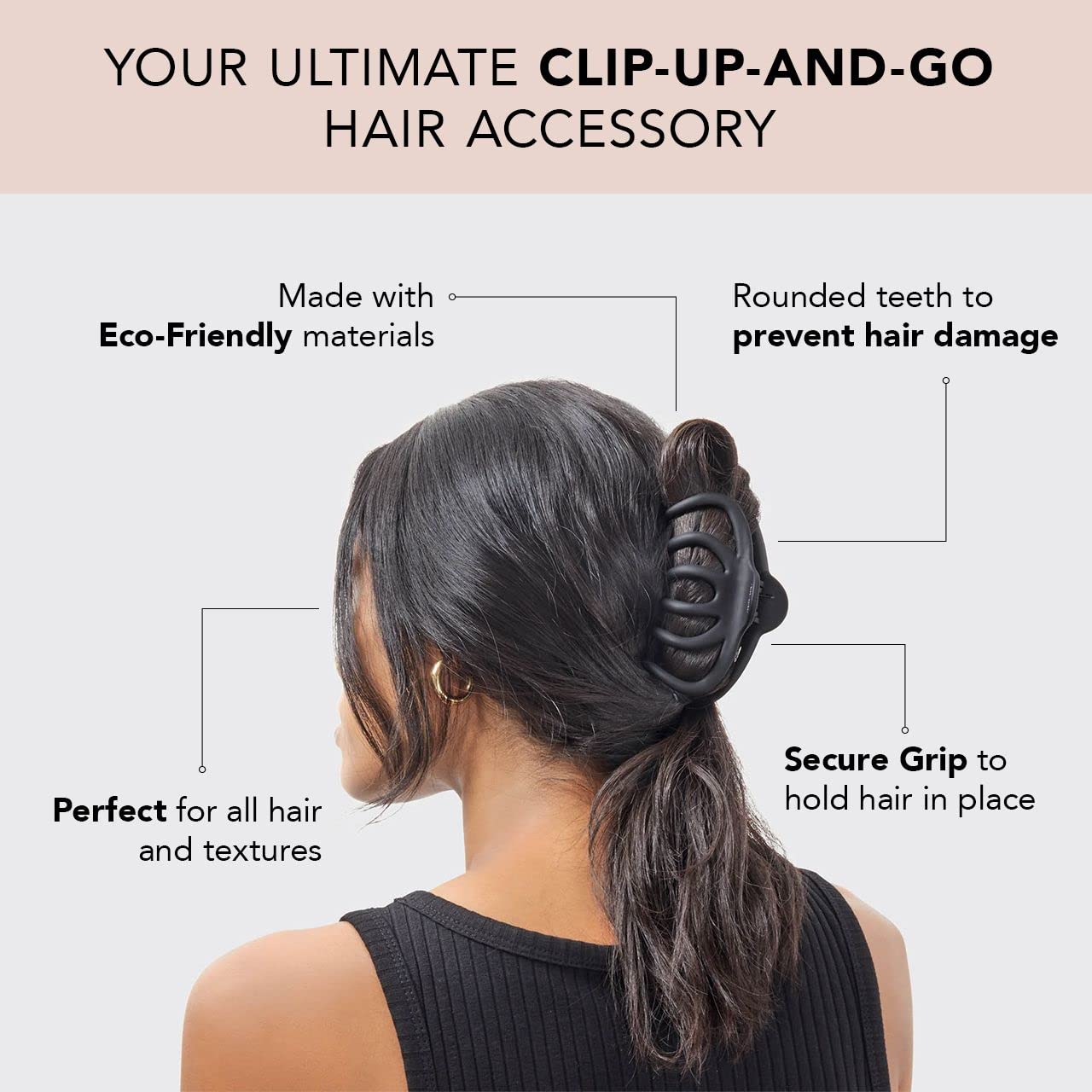 Kitsch Octopus Claw Hair Clips for Women - Cute & Stylish Hair Accessories for Thick Hair (Black & Tortoise, 2pcs) - Perfect for Everyday Use, Beach, Work & Casual Outfits