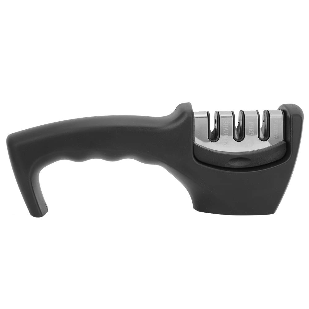 3-in-1 Professional Knife Sharpener - Diamond & Ceramic Whetstone for Kitchen Knives, Scissors & Hunting Tools | Home & Restaurant Use | Perfect for Sharpening Chef Knives, Steak Knives & More
