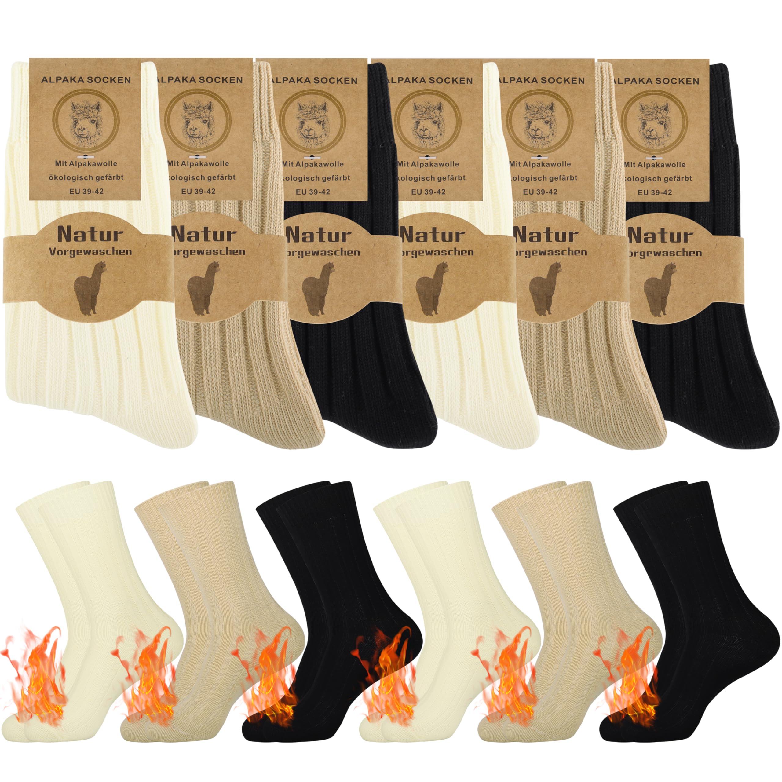 Belloxis Alpaca Wool Socks - Women's Thermal Winter Warm for Hiking & Home