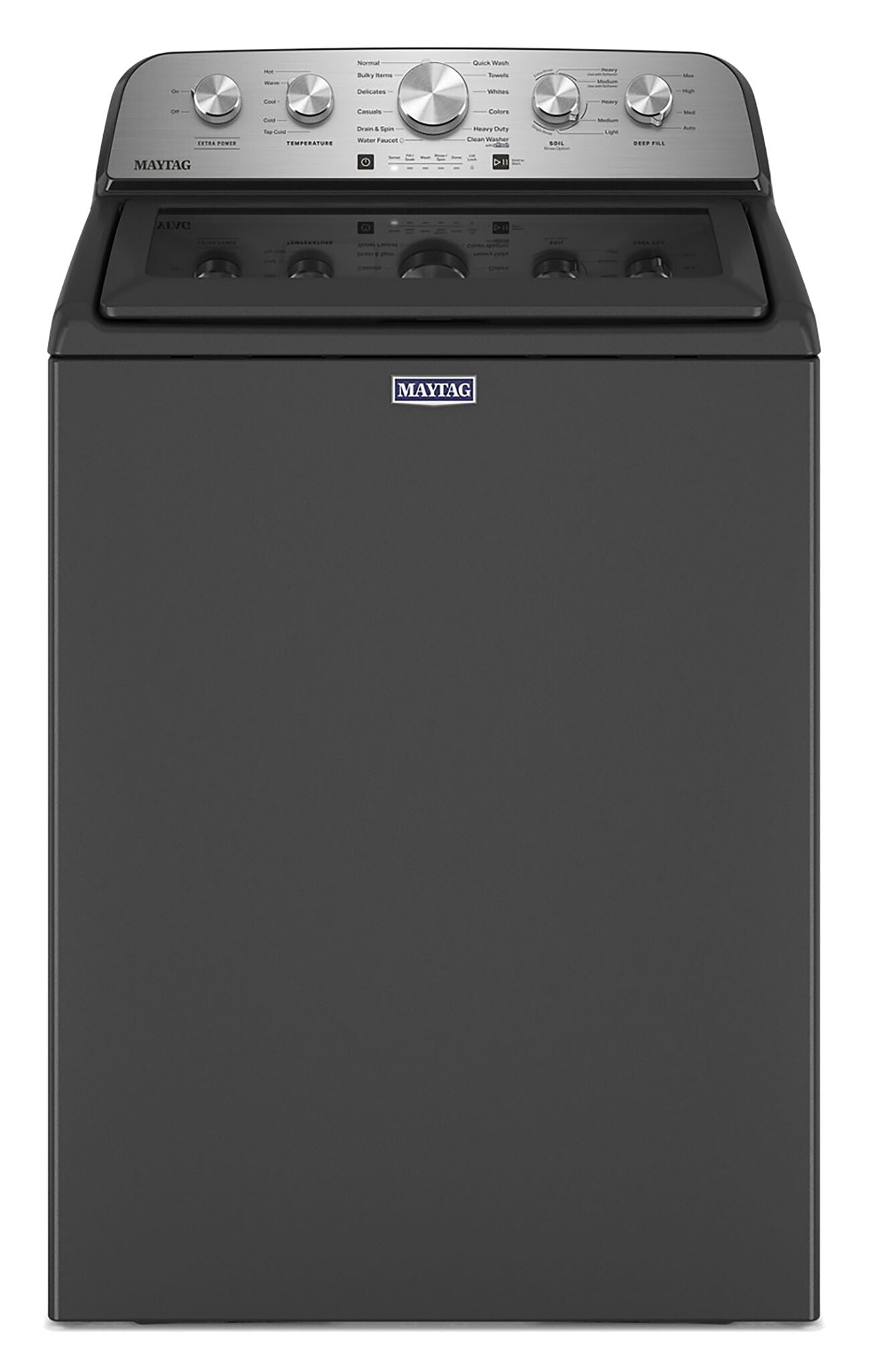 Maytag MVW5430PBK 5.5 Cu Ft Top Load Washer in Volcano Black - Heavy Duty Laundry Machine for Large Families & Bulk Washing - Perfect for Home, Apartment & Laundromat Use