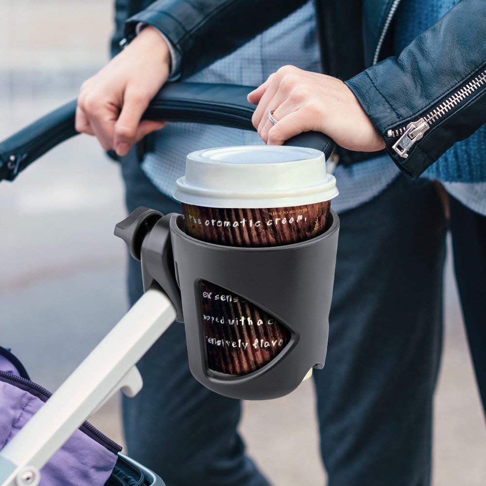 Universal Stroller Cup Holder - Flytaker Adjustable Baby Bottle Holder with Stroller Hook | Perfect for Strollers, Shopping Carts & Baby Carriers | Keep Drinks Secure While Walking or Jogging