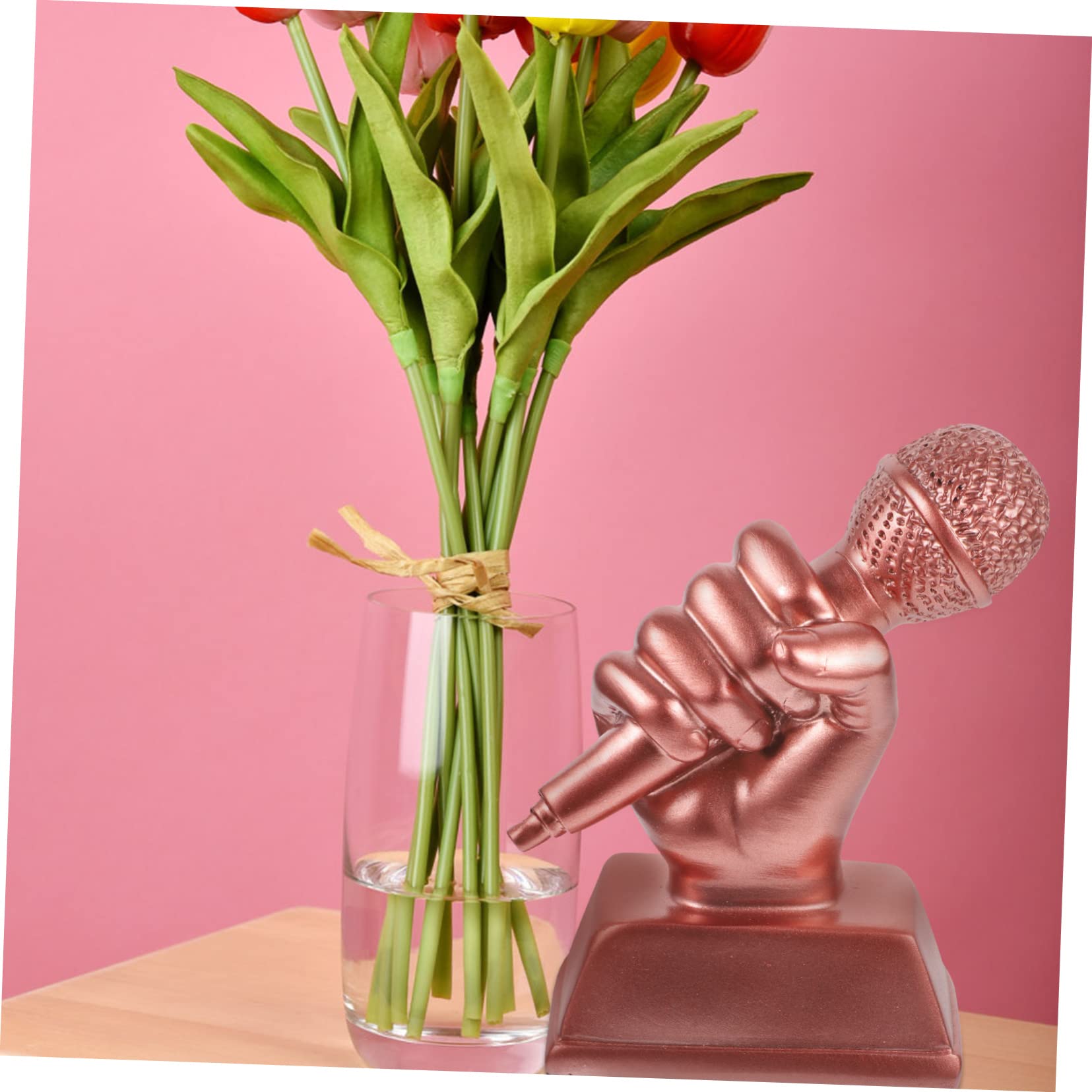 INOOMP 3-Piece Resin Trophy Set - Mini Microphone Award for Music Competition, Kids Participation Prize, Singing Contest Trophy - Perfect for Children's Events, School Awards & Home Decor