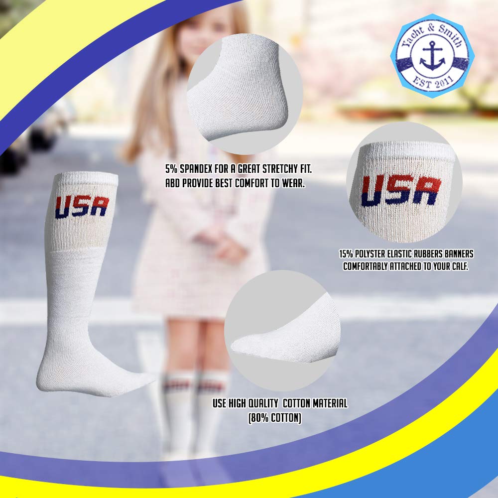 Yacht & Smith USA Pride Wholesale Cotton Socks for Men, Women & Kids - Patriotic American Flag Themed Crew Socks | Perfect for 4th of July, Memorial Day & Independence Day Celebrations