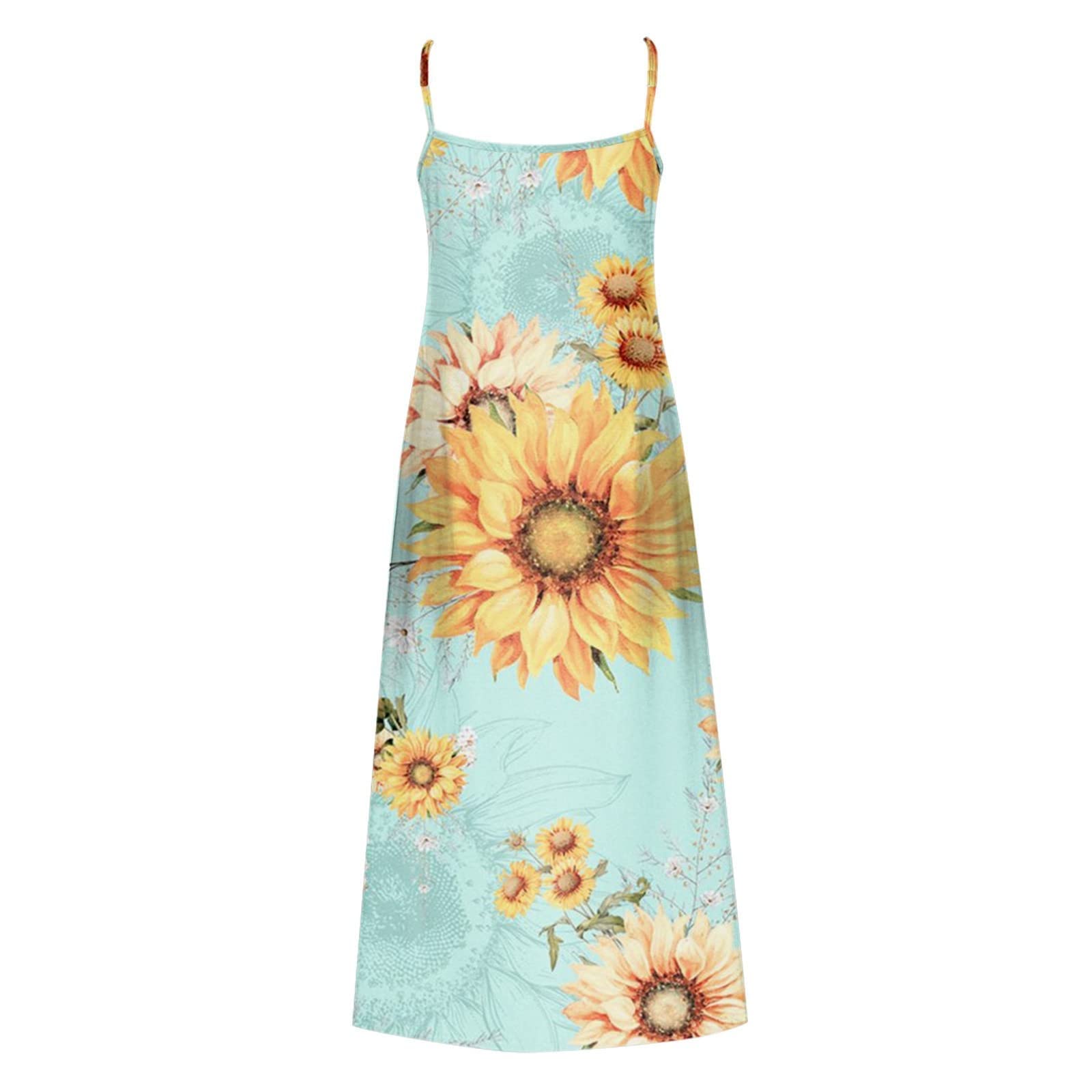Women's Bohemian Floral Print Summer Dress - Casual V-Neck Sleeveless Beach Vacation Dress for Women | Perfect for Beach Getaways, Pool Parties & Summer Outings
