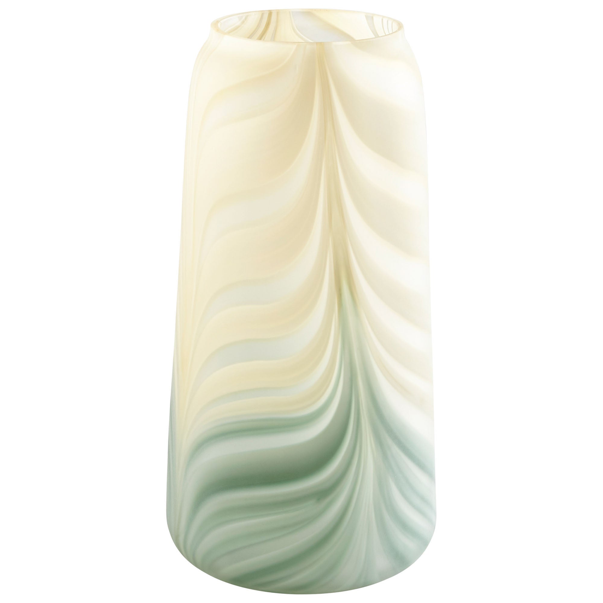 Cyan Design 09533 Large Hearts of Palm Vase - Yellow and Green Handmade Decorative Vase for Home Decor, Wedding Centerpiece, Boho Farmhouse Style