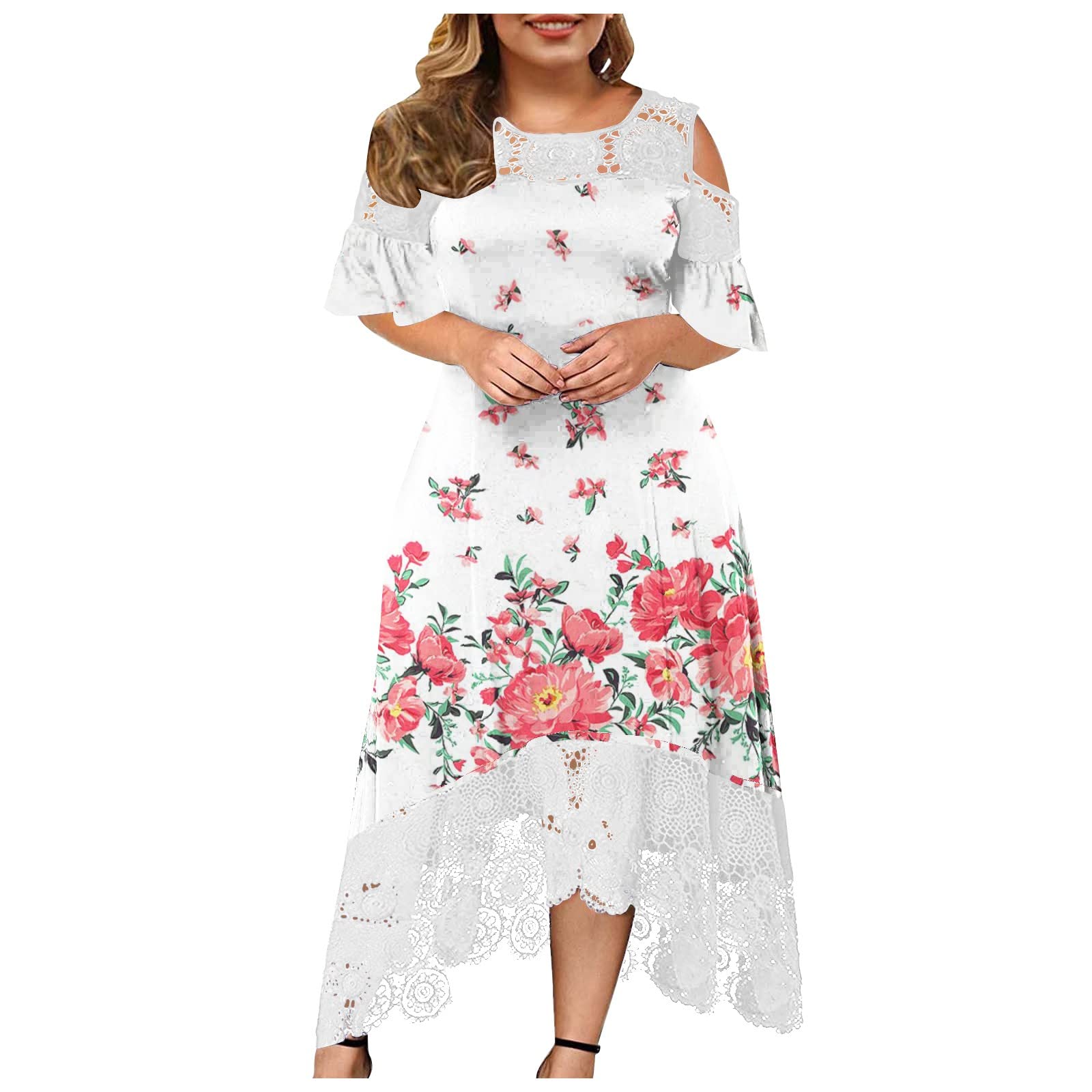 Floral Long Dress for Women - Elegant Vintage Wedding Guest Dress, Summer & Fall Cocktail Party Dress | Perfect for Weddings, Garden Parties & Formal Events