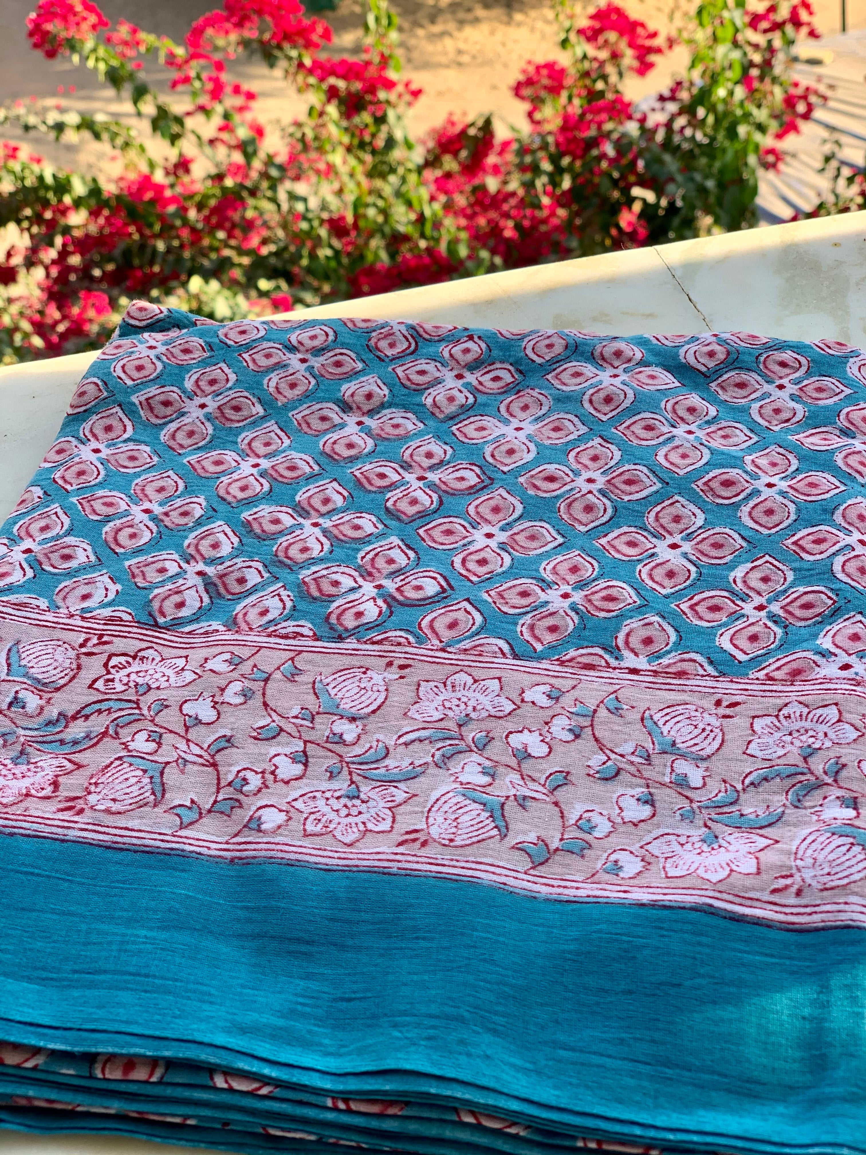 Stylish Block Print Cotton Sarong Pareo Shawl - New Collection for Beach, Pool & Summer Fashion