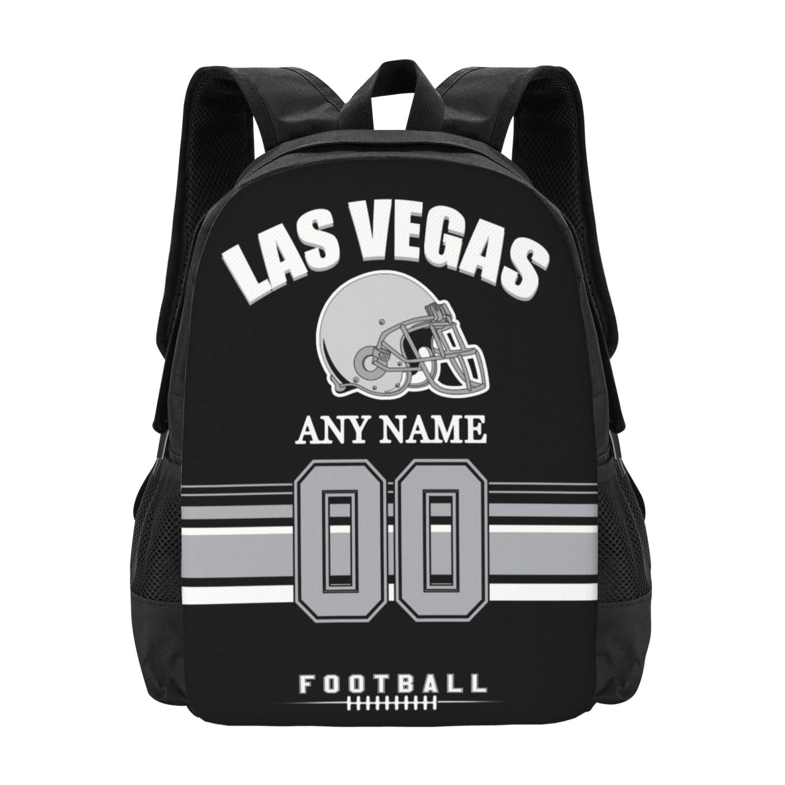 Custom Las Vegas Backpack for Men & Women - Personalized Football Style Backpack with Name & Number - Unique Fan Gift for Game Day, Travel & School