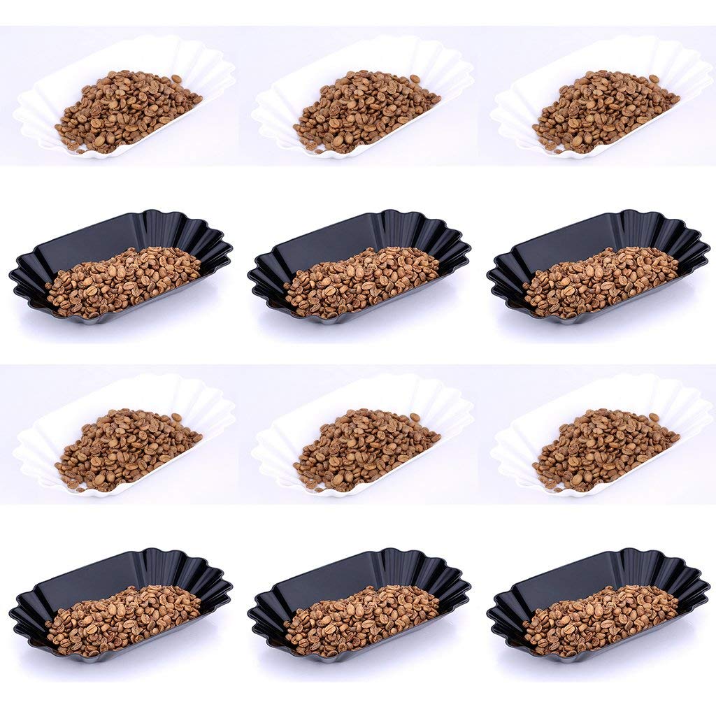 12-Piece Plastic Oval Coffee Cupping Sample Trays - Coffee Bean Tasting Dishes, Snack Plates for Baristas & Home Brewing - Perfect for Coffee Tasting, Cupping Sessions & Small Snacks Serving