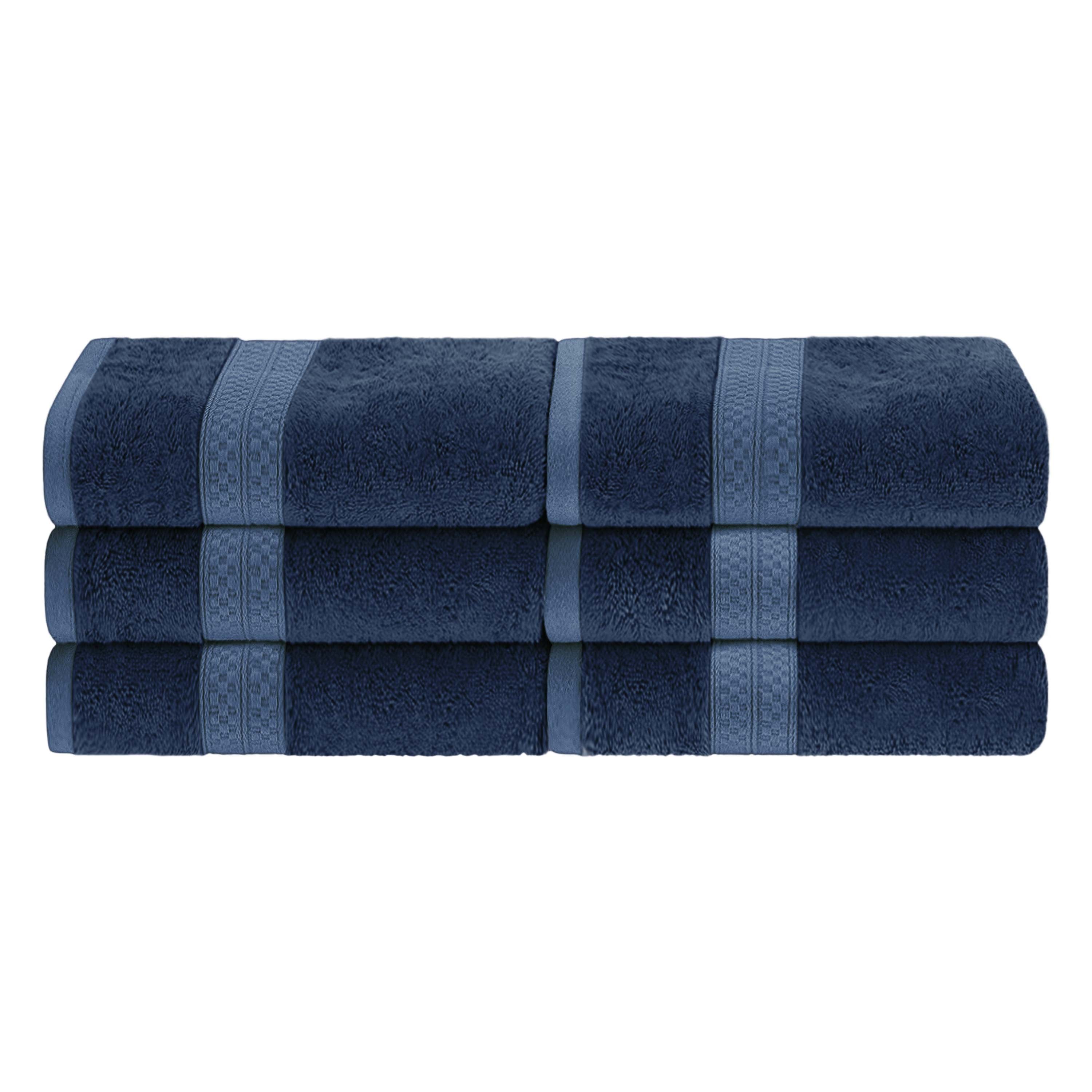 6-Piece Rayon Bamboo Blend Hand Towel Set | Soft & Absorbent Bath & Kitchen Towels for Home & Spa Use