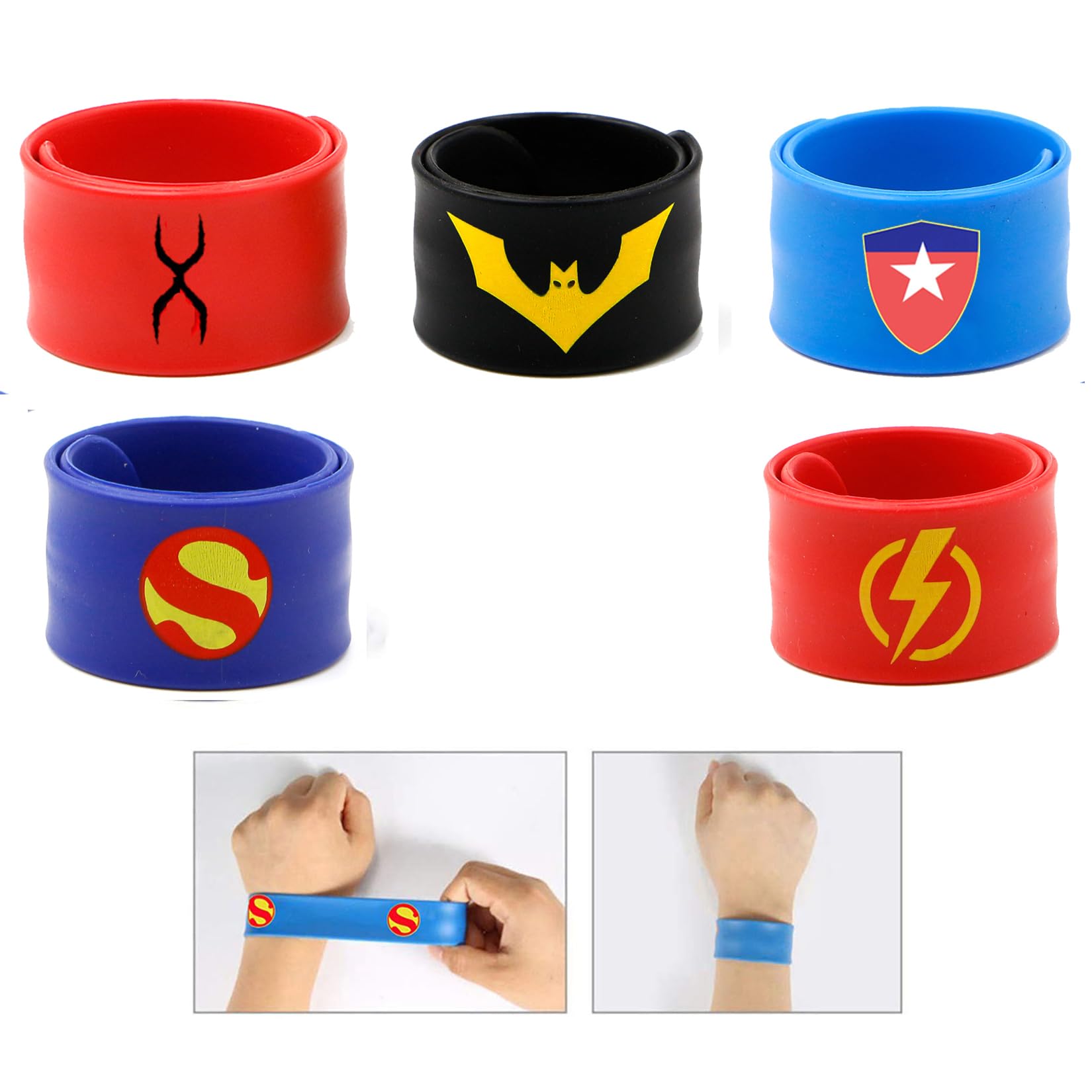 Colorful Slap Bracelets for Kids - 5-Pack Fun Wristbands for Boys & Girls Party Favors, Birthday Gifts & School Rewards (Ages 3+) - Perfect for Birthday Parties, Classroom Prizes & Carnival Giveaways