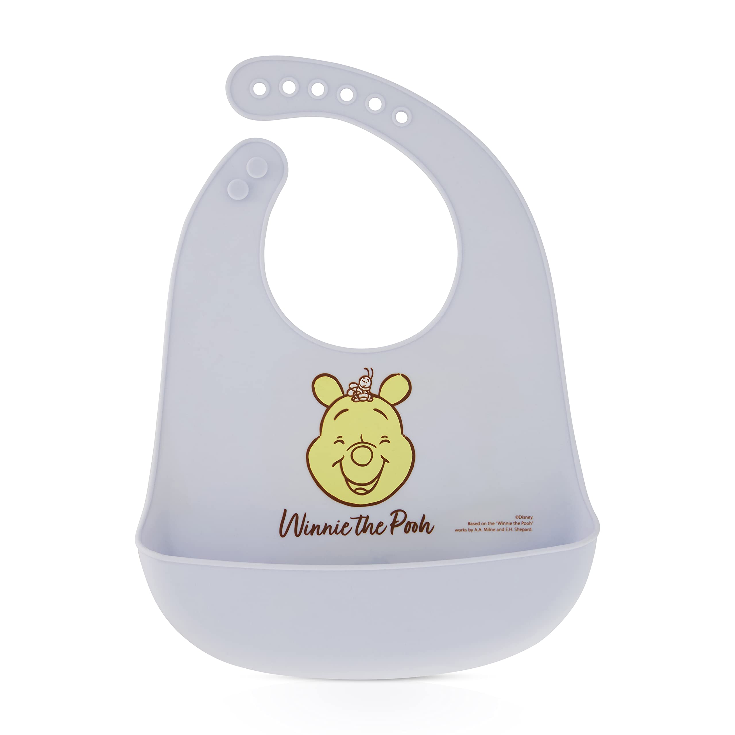 Disney 2-Pack Unisex Baby & Toddler Silicone Bibs with Food Catcher - Soft Waterproof Feeding Bibs for Mess-Free Mealtime - Perfect for Infants & Kids at Home, Restaurants or Travel