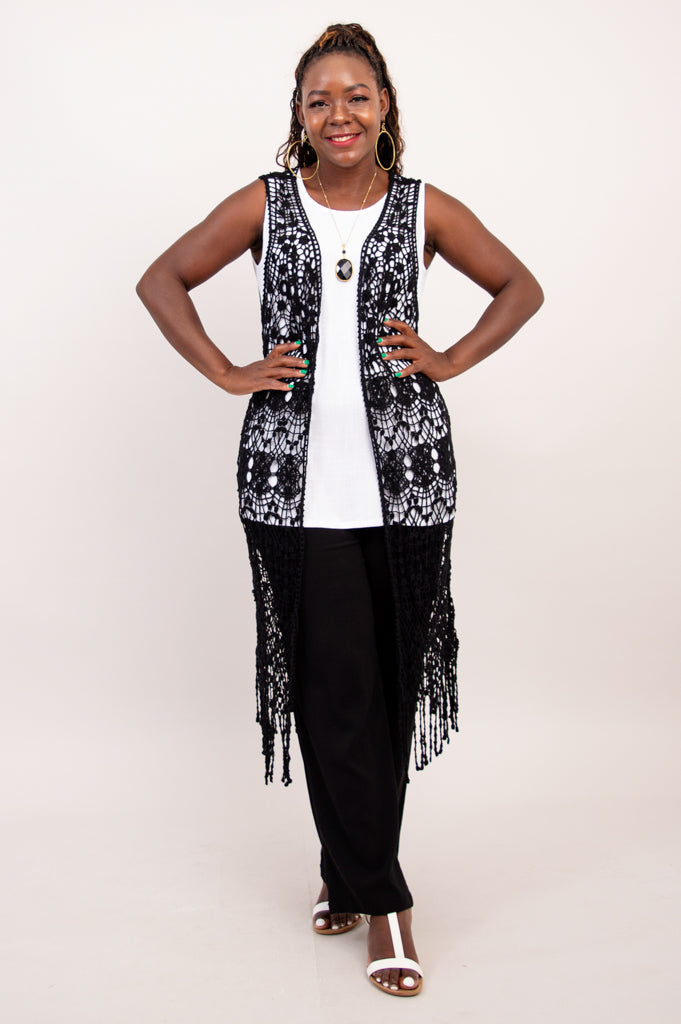 Elegant Black Lace Vest for Women - Fashionable Sheer Mesh Top - Perfect for Evening Parties, Date Nights & Special Occasions