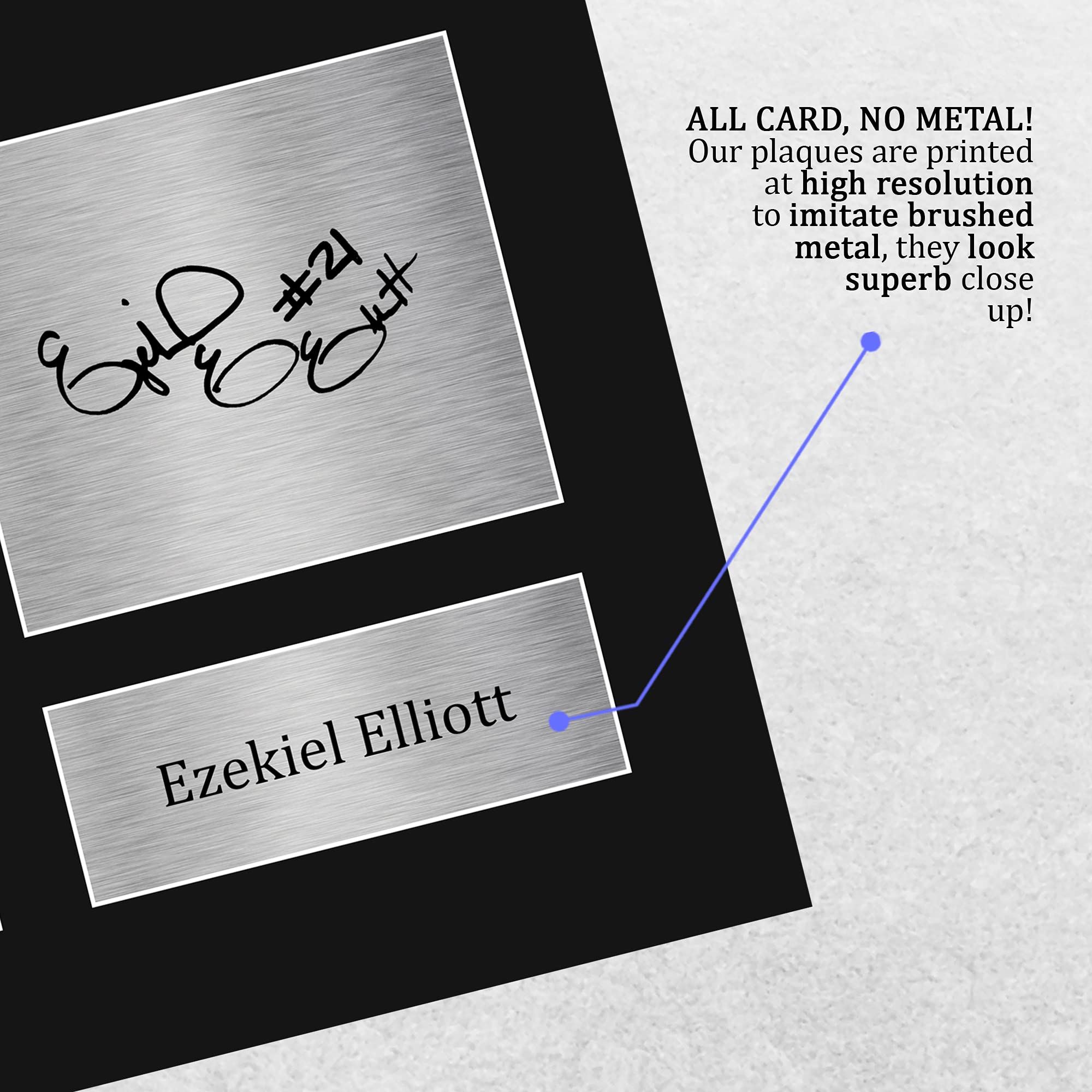 Ezekiel Elliott Autographed NFL Football Photo Print - Signed USL Display for Dallas Cowboys Fans - Perfect for Man Cave, Sports Memorabilia Collection & Gifts (US Letter Size)