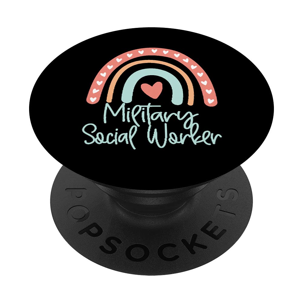Military Social Work Worker MSW Graduation Gift - Swappable PopGrip with Custom Design - Perfect for Social Workers, Students & Graduates (Use for Phones, Tablets & Laptops)