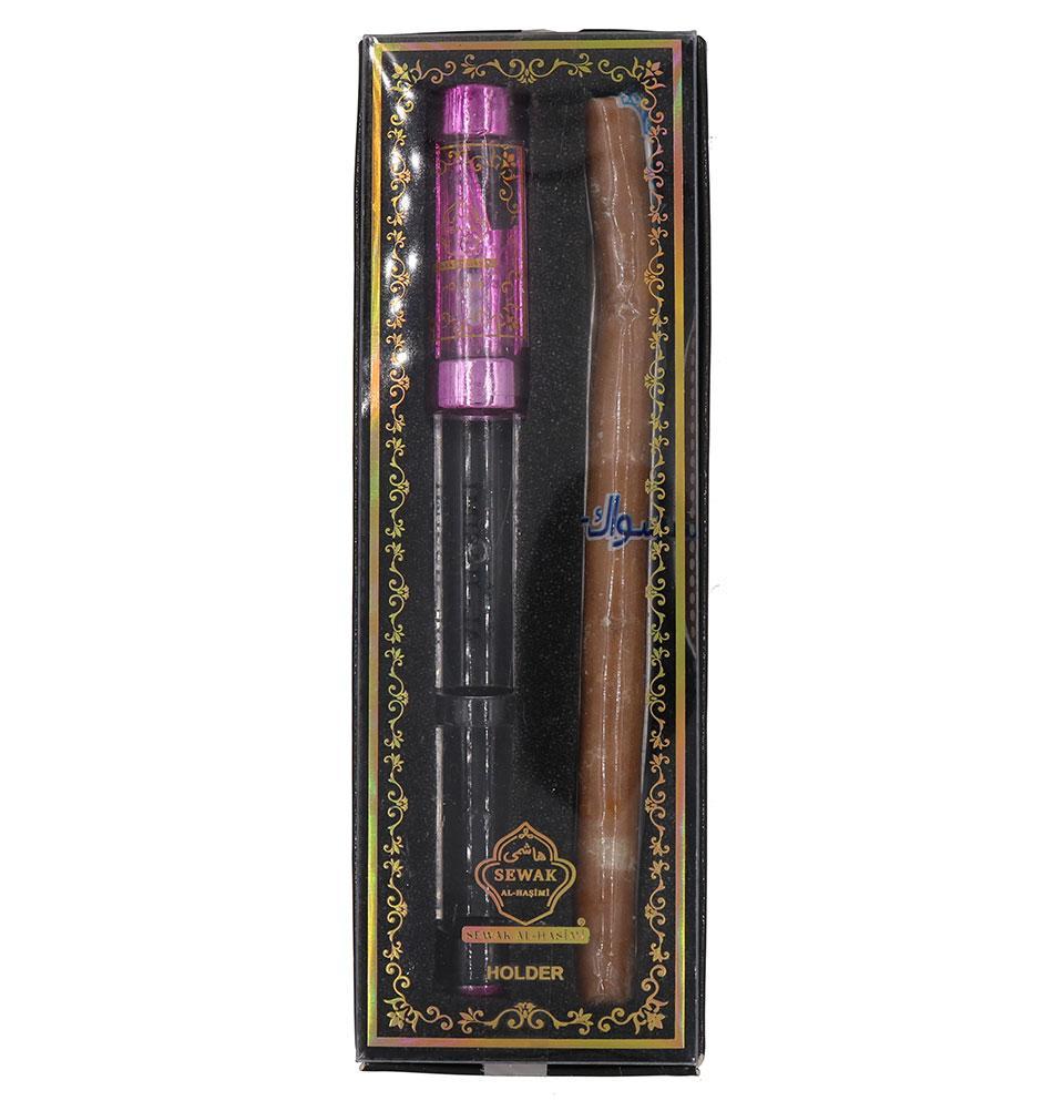 Natural Islamic Peelu Miswak Toothbrush with Cutter & Travel Case - Pink | Halal Oral Care for Fresh Breath & Healthy Teeth - Perfect for Travel, Home & Daily Use