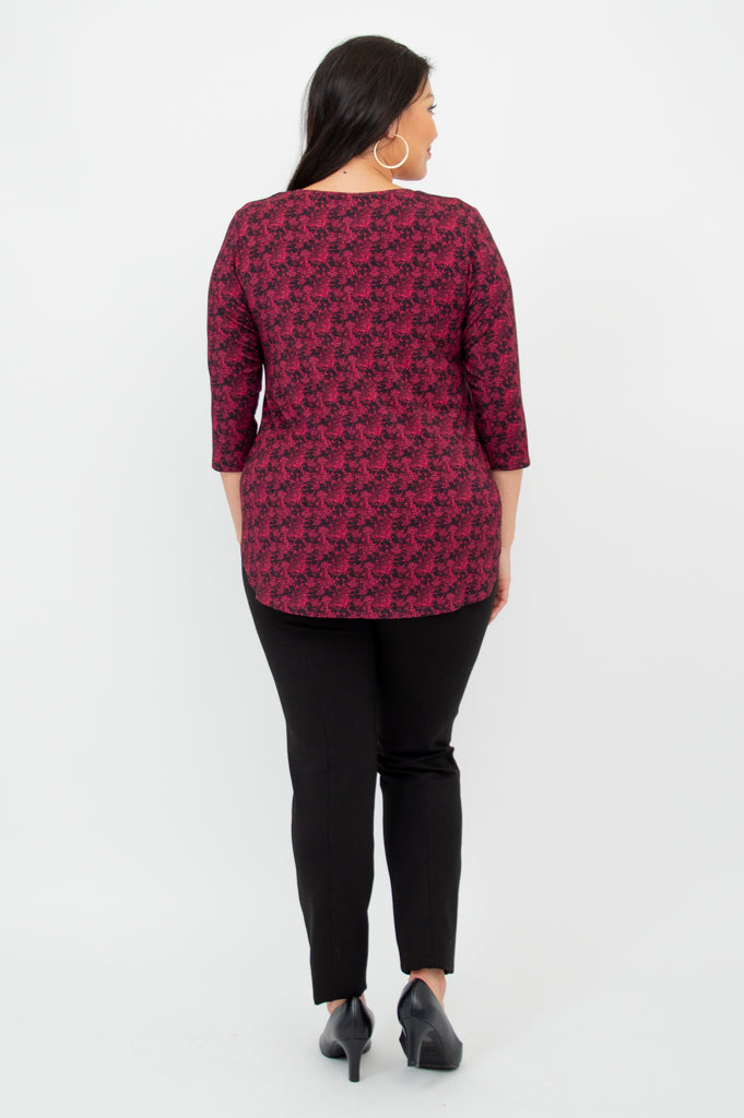 Jackie 3/4 Sleeve Bamboo Top for Women - Soft & Breathable Bazar Style Blouse - Perfect for Yoga, Work & Casual Wear