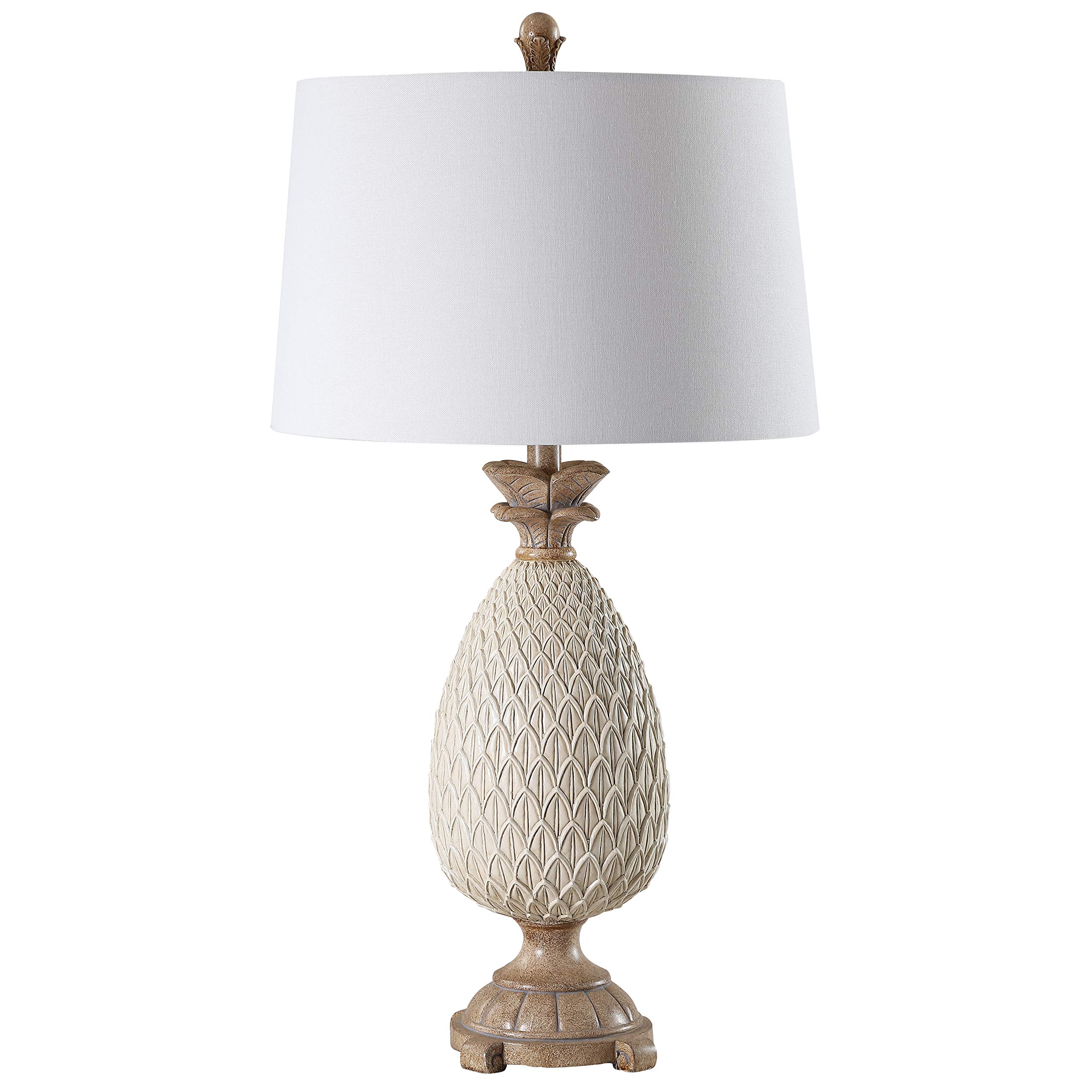 SAFAVIEH Briar Coastal Antique Cream & Brown Pineapple Table Lamp Set of 2 - 31