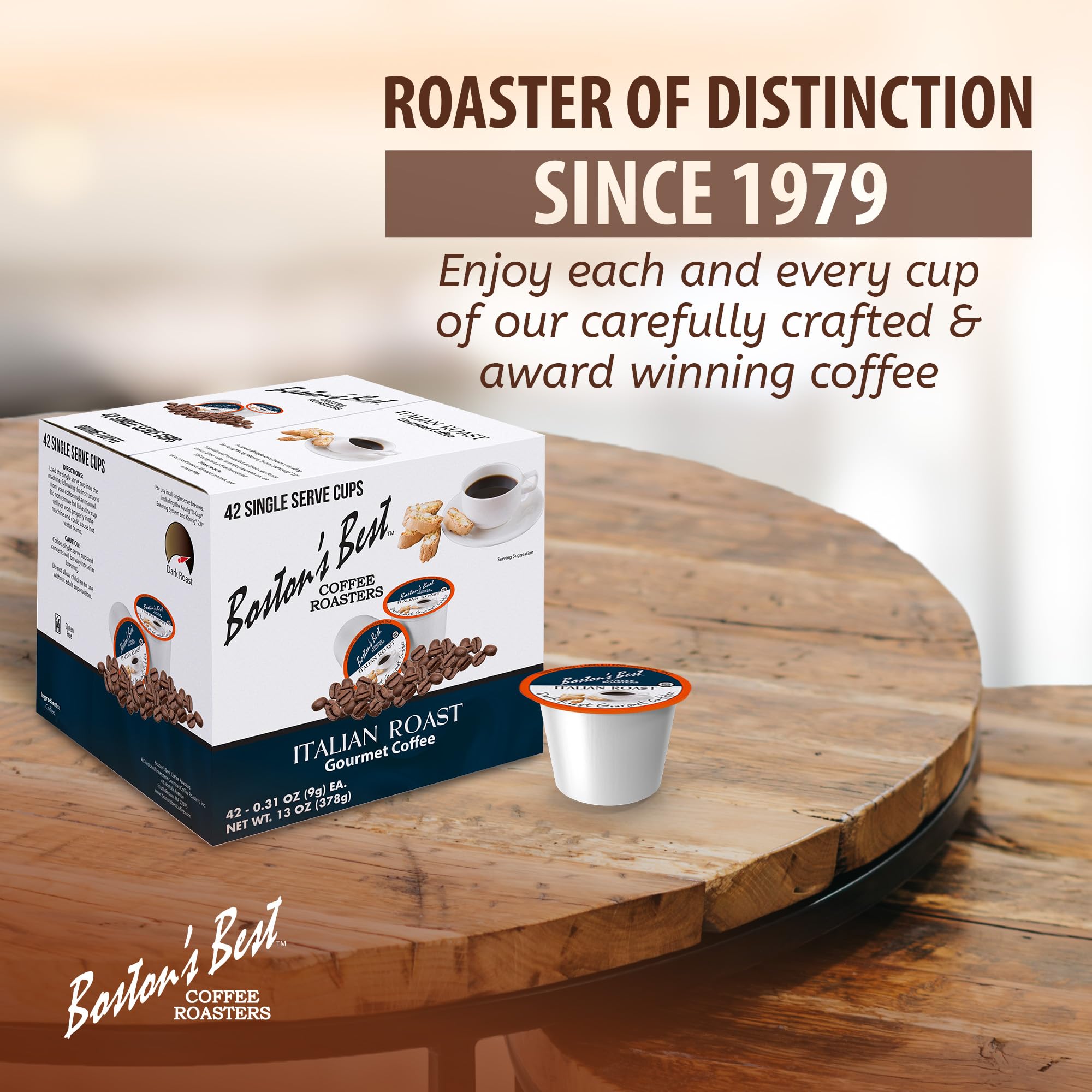 Boston’s Best Italian Roast Coffee – Bold Dark Roast Gourmet K-Cup Pods for Keurig (42 Single Serve Cups) – Perfect for Home, Office & Morning Brews